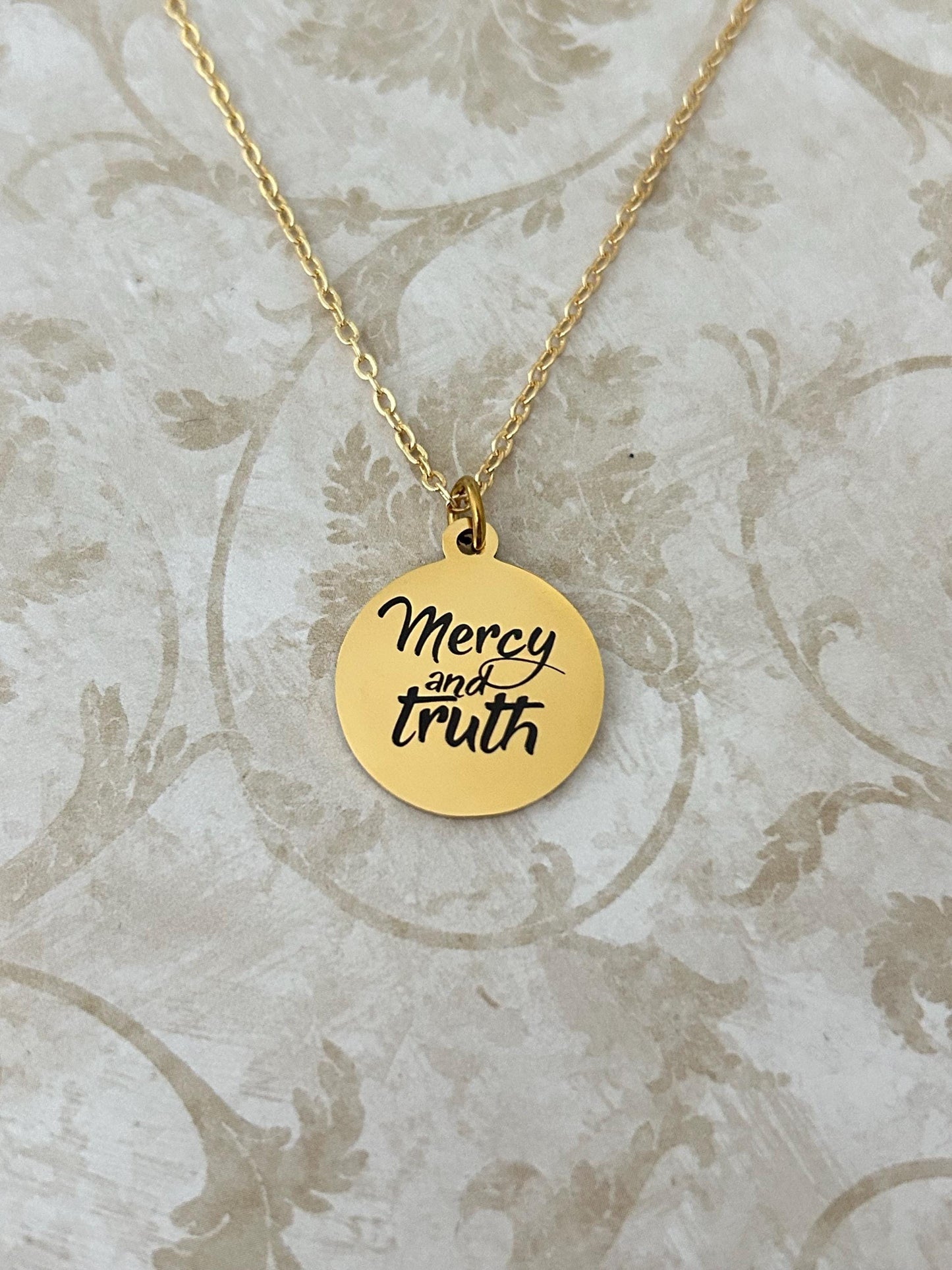 Mercy and Truth Necklace Proverbs 3:3 Christian Gifts Proverbs Necklace Scripture Jewelry Inspirational Jewelry Baptism Affirmation Gifts
