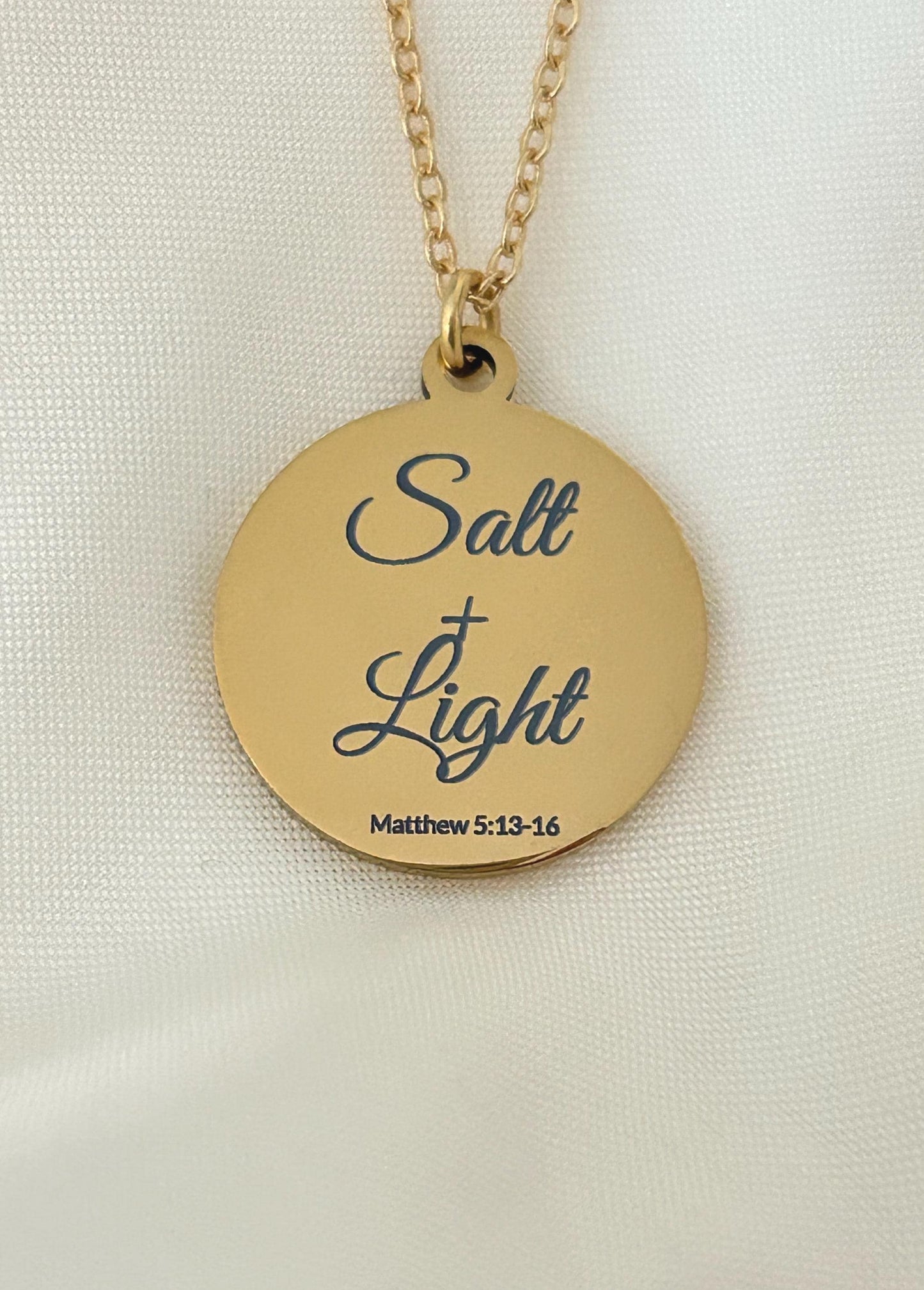 Personalized 14K Gold Plated Necklace: Salt & Light Christian Jewelry Womens Conference and Retreat Gifts