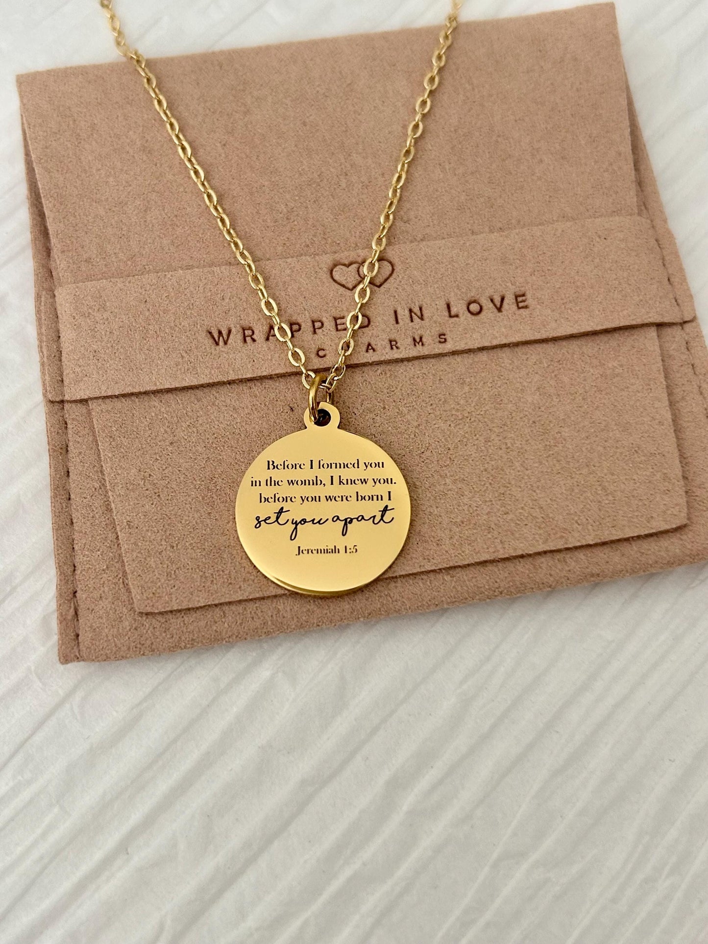 Before I formed you in the womb I knew you Custom Necklace Jeremiah 1:5 Gender Reveal Gifts New Mom Gifts Pro-life New baby Adoption Gifts