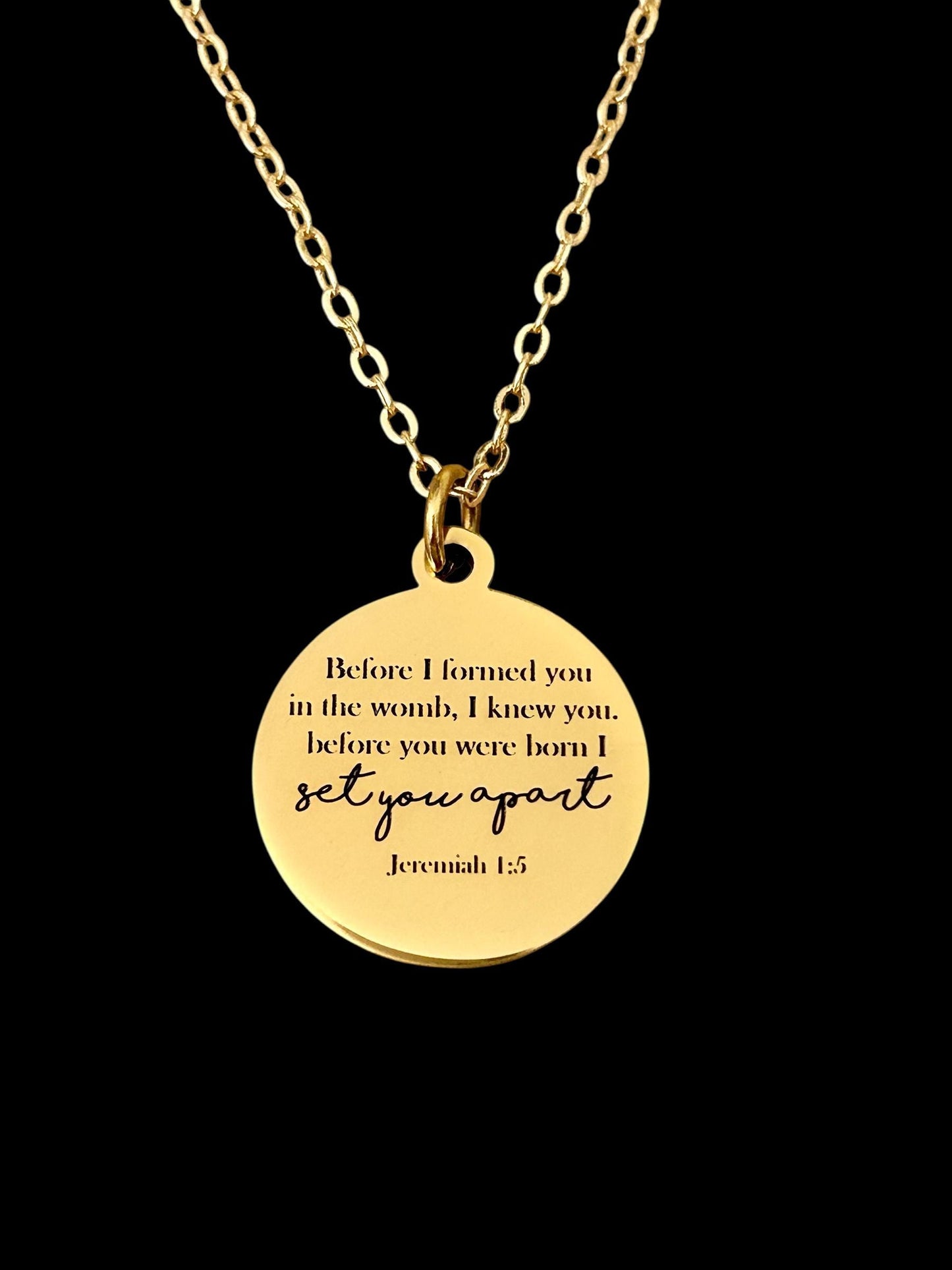 Before I formed you in the womb I knew you Custom Necklace Jeremiah 1:5 Gender Reveal Gifts New Mom Gifts Pro-life New baby Adoption Gifts