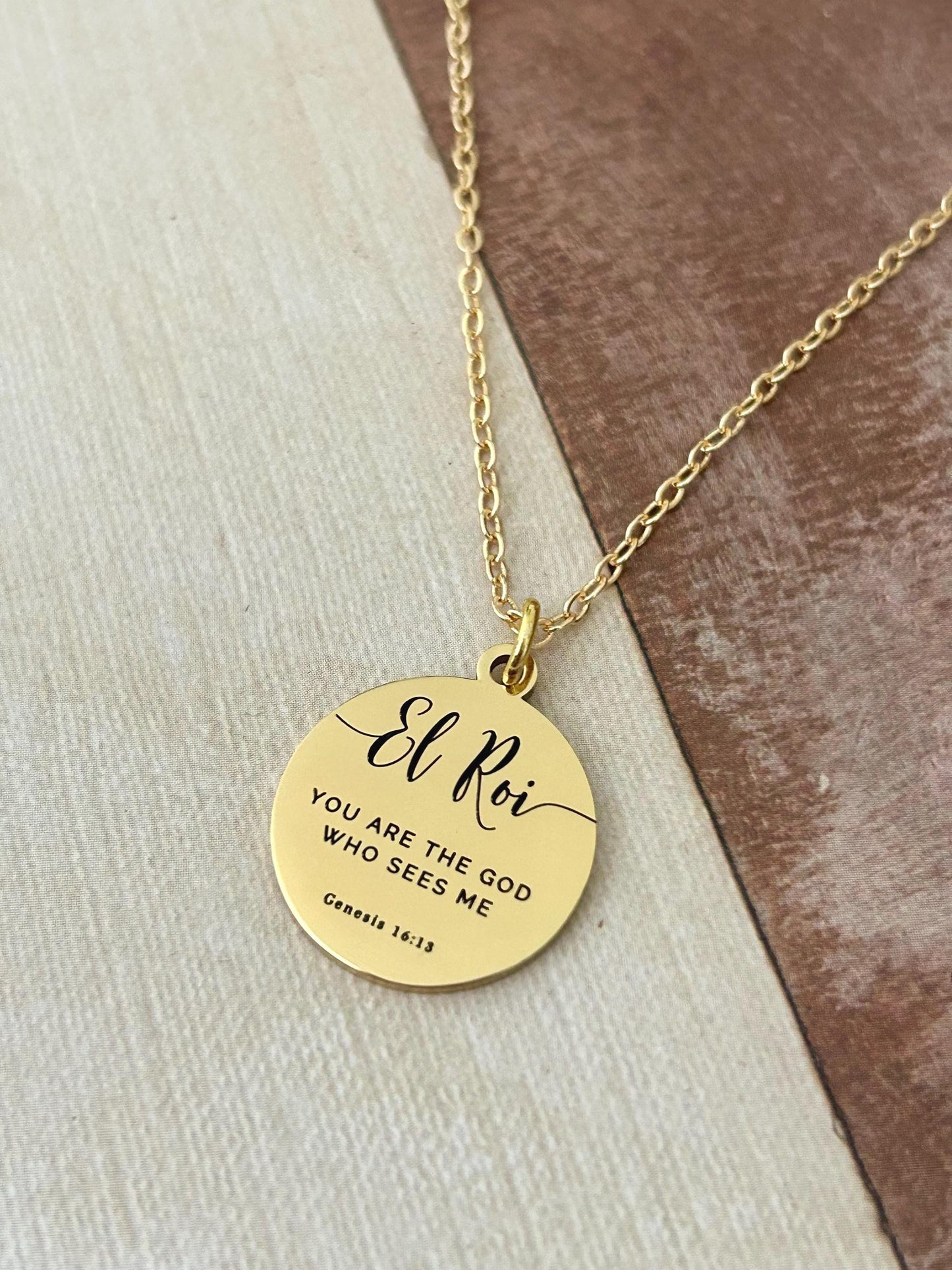 El Roi Necklace Gold, The God Who Sees Me Necklace, Christian Jewelry Gift for Women, Faith Necklace, Bible Verse Jewelry, Mother’s Day Gift