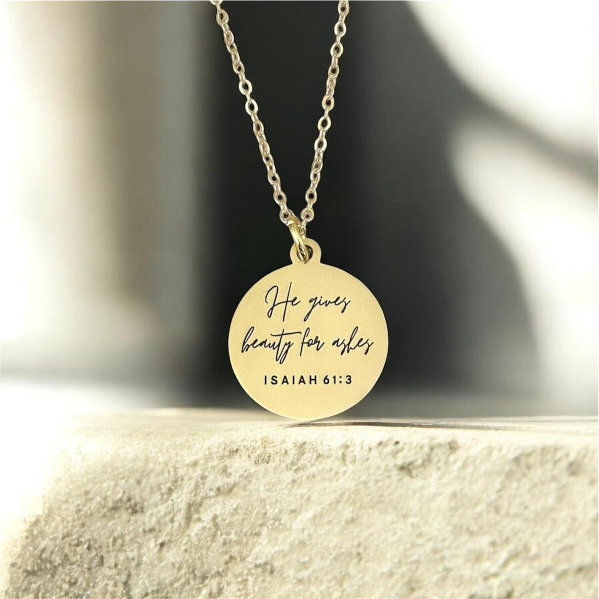 Beauty for Ashes Necklace | Isaiah 61:3 Bible Verse Necklace | Christian Gift for Women | Faith Jewelry | Encouragement Gift
