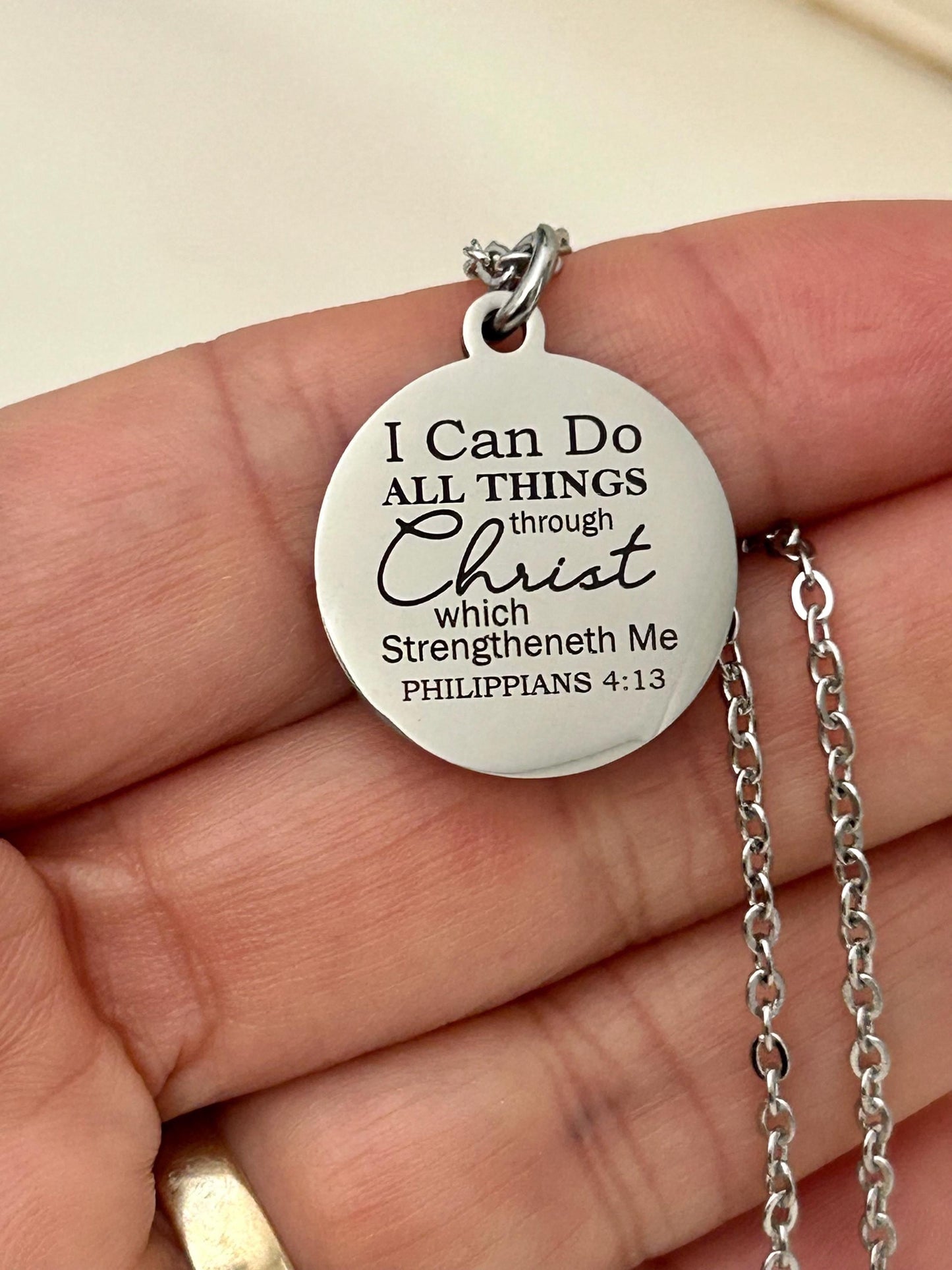 I Can Do All Things Through Christ Necklace, Christian Gift for Women, Philippians 4:13 Jewelry, Faith Necklace, Mothers Day Gifts