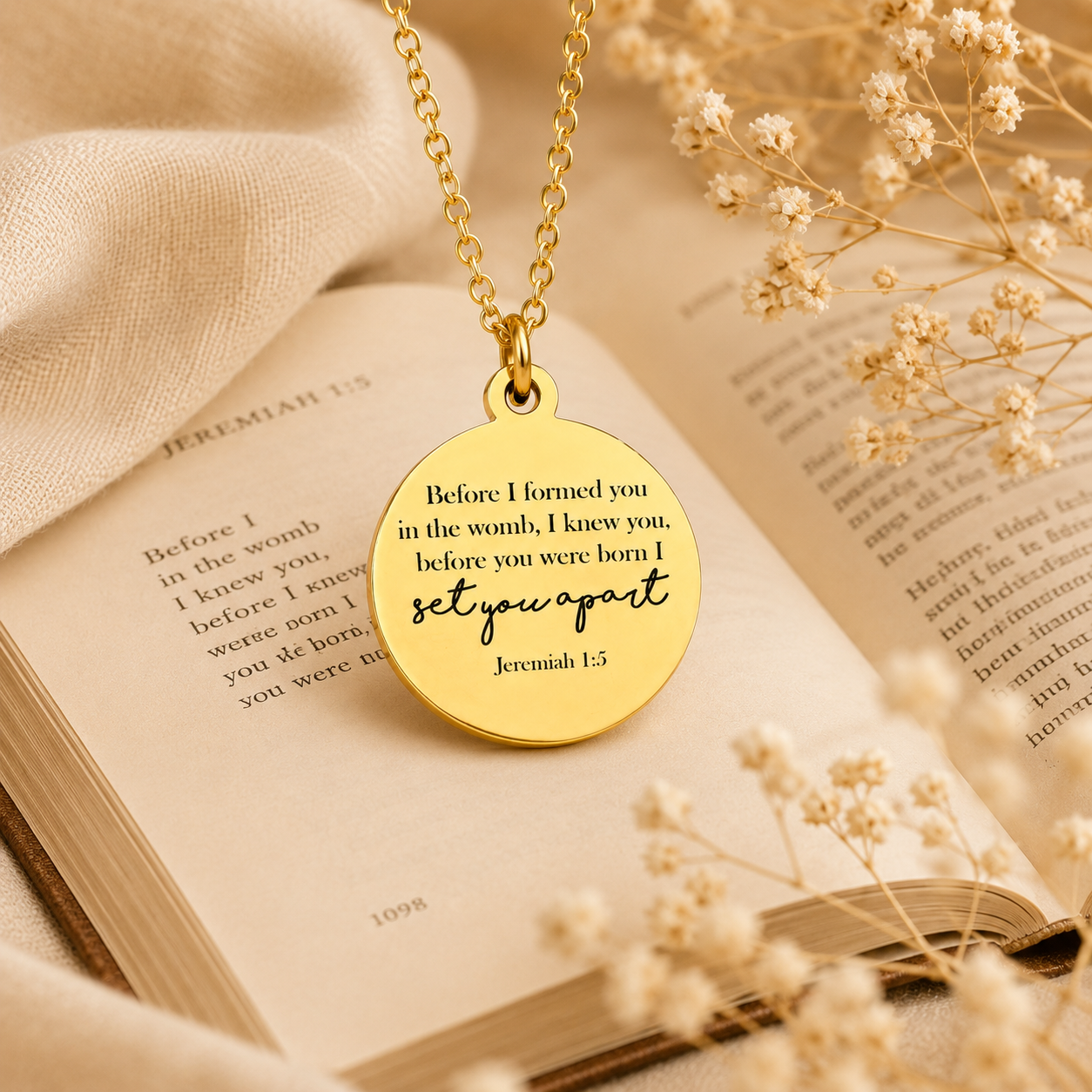 Jeremiah 1:5 Necklace, Before I Formed You in the Womb Necklace, Christian Jewelry, Bible Verse Necklace, Gift for Daughter