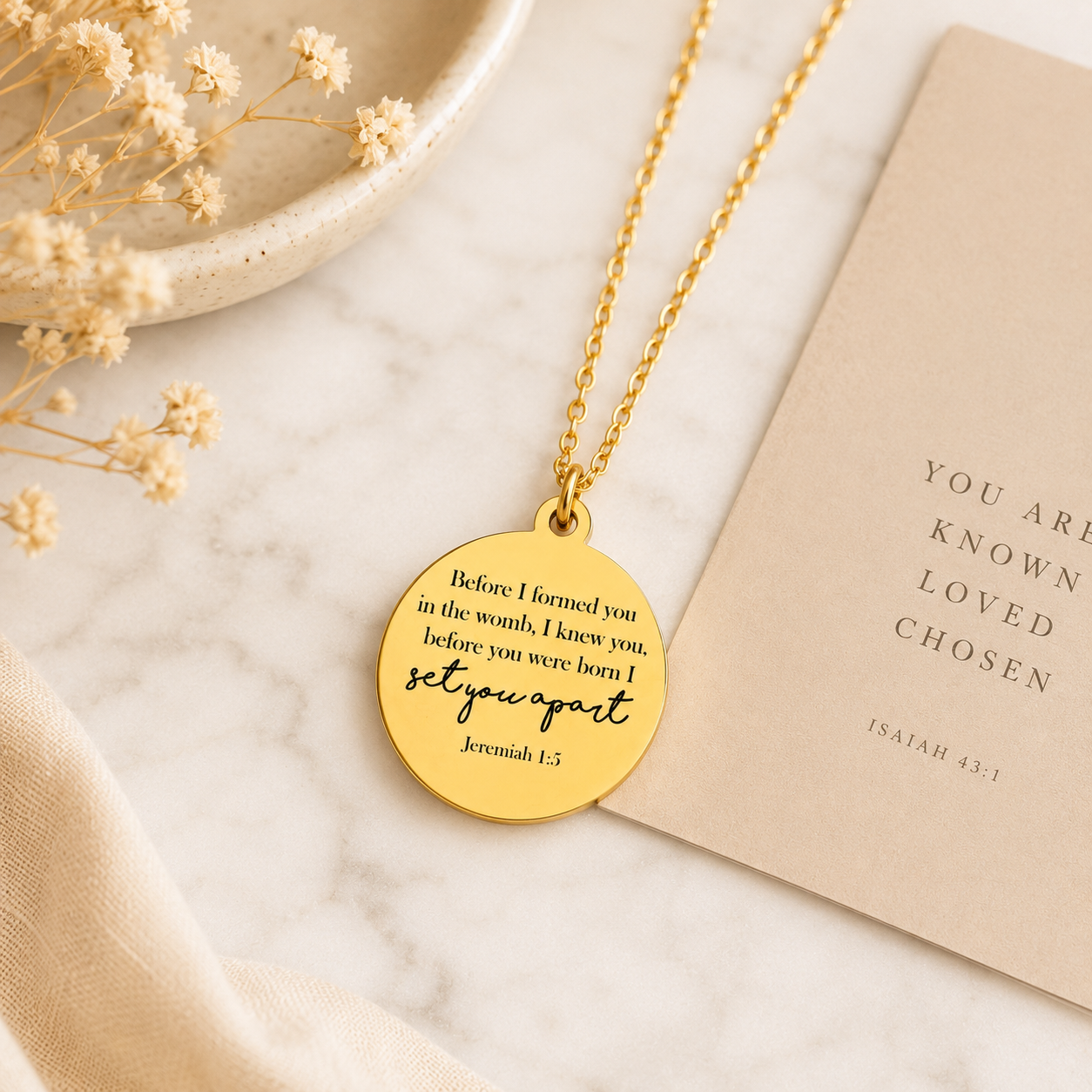 Jeremiah 1:5 Necklace, Before I Formed You in the Womb Necklace, Christian Jewelry, Bible Verse Necklace, Gift for Daughter