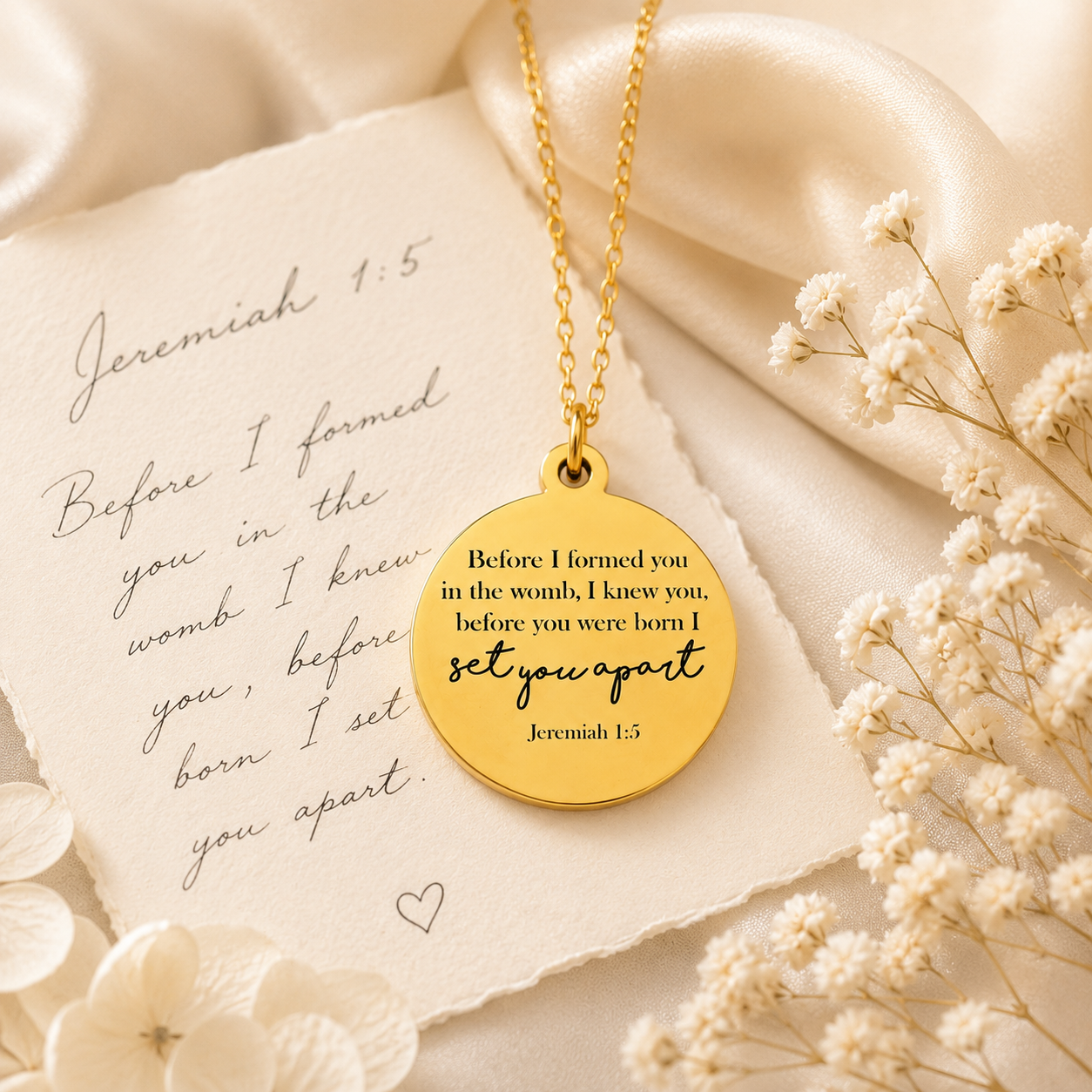Jeremiah 1:5 Necklace, Before I Formed You in the Womb Necklace, Christian Jewelry, Bible Verse Necklace, Gift for Daughter
