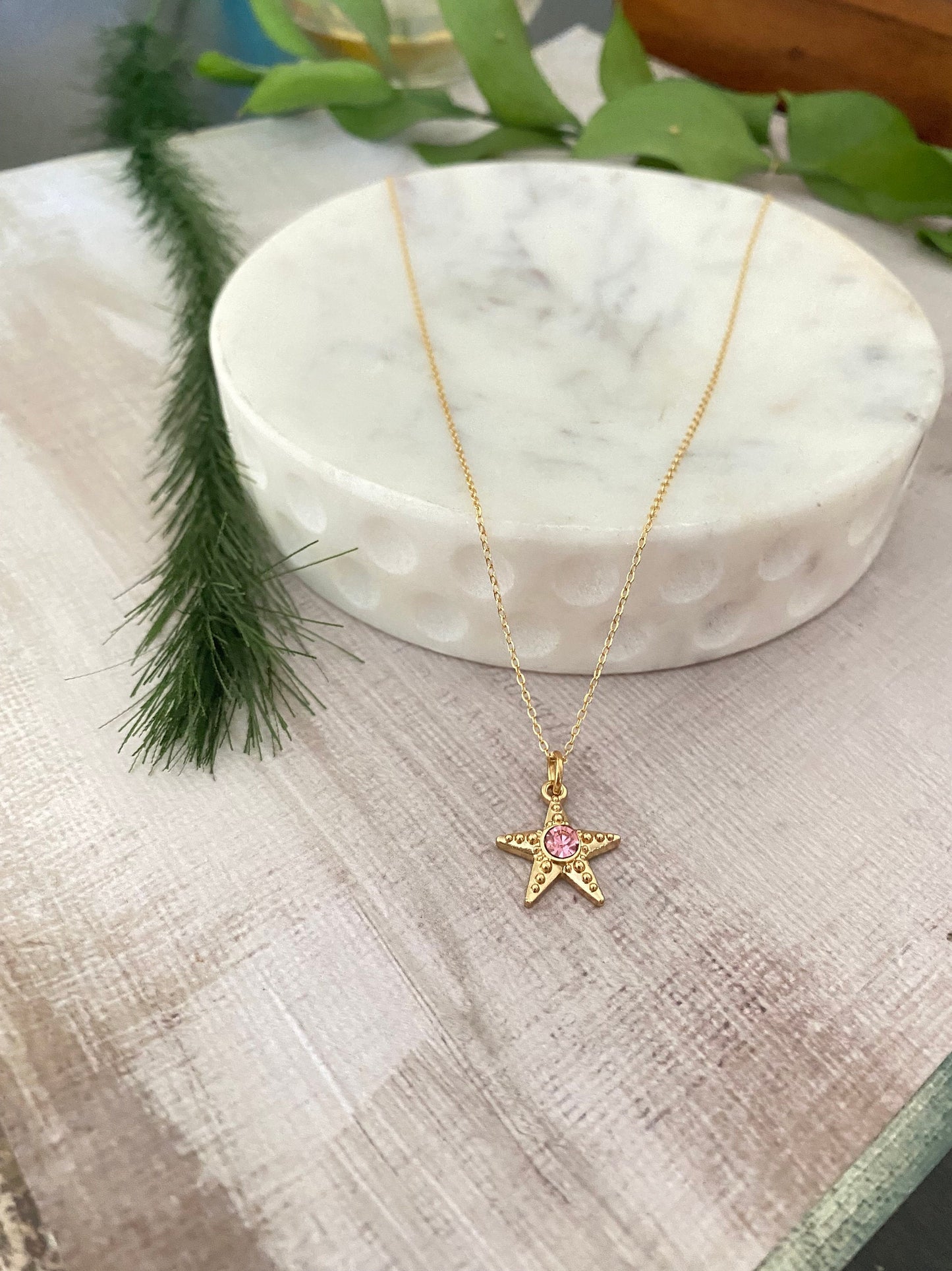 Dainty Starfish Necklace, 18K Gold Plated, Summer Jewelry, Beach Gifts, Ocean Sea Charms