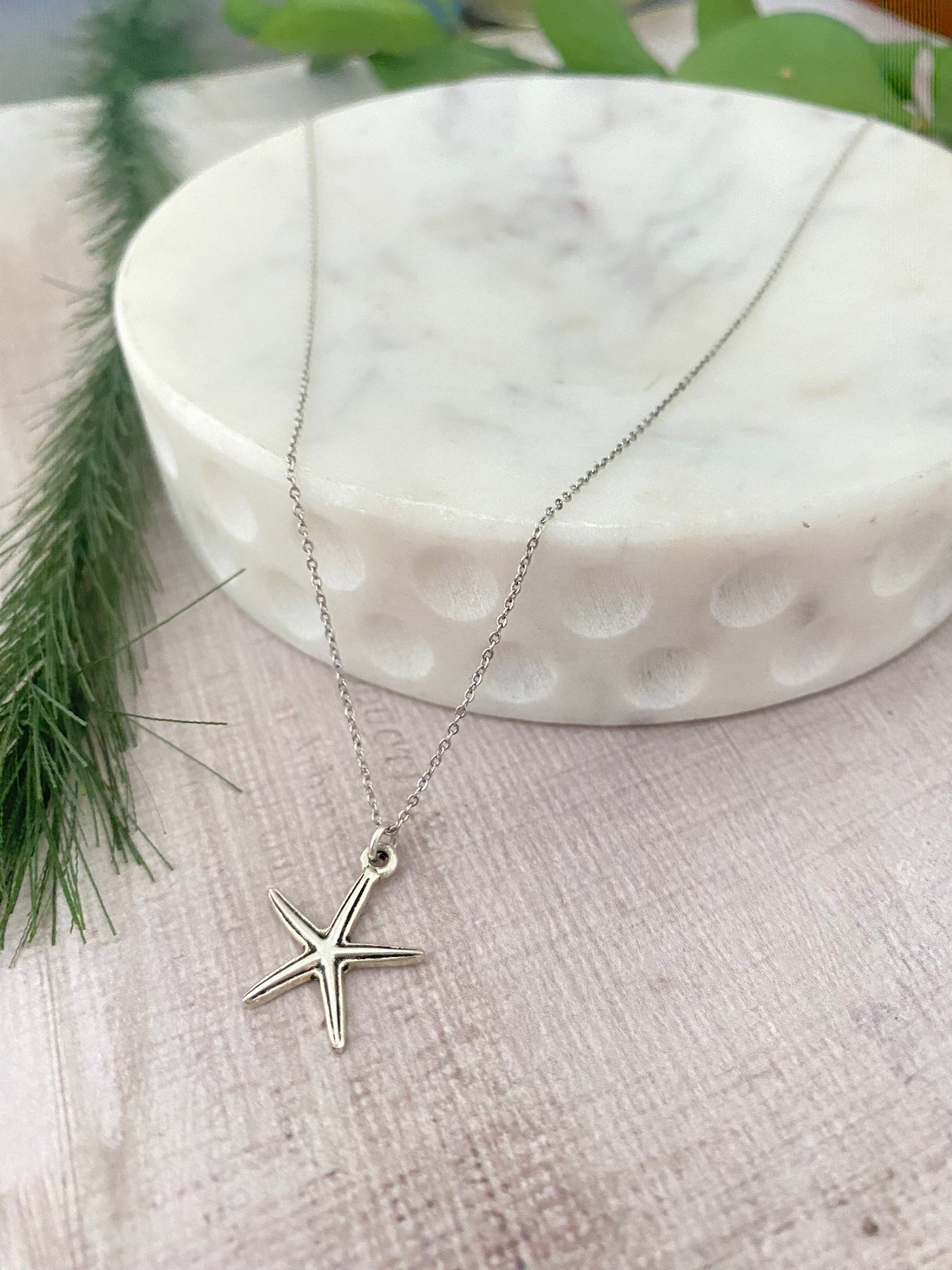 Stainless Steel Starfish Necklace, Summer Jewelry, Beach Gifts, Ocean Sea Charms, Dainty Necklace, Starfish Pendant