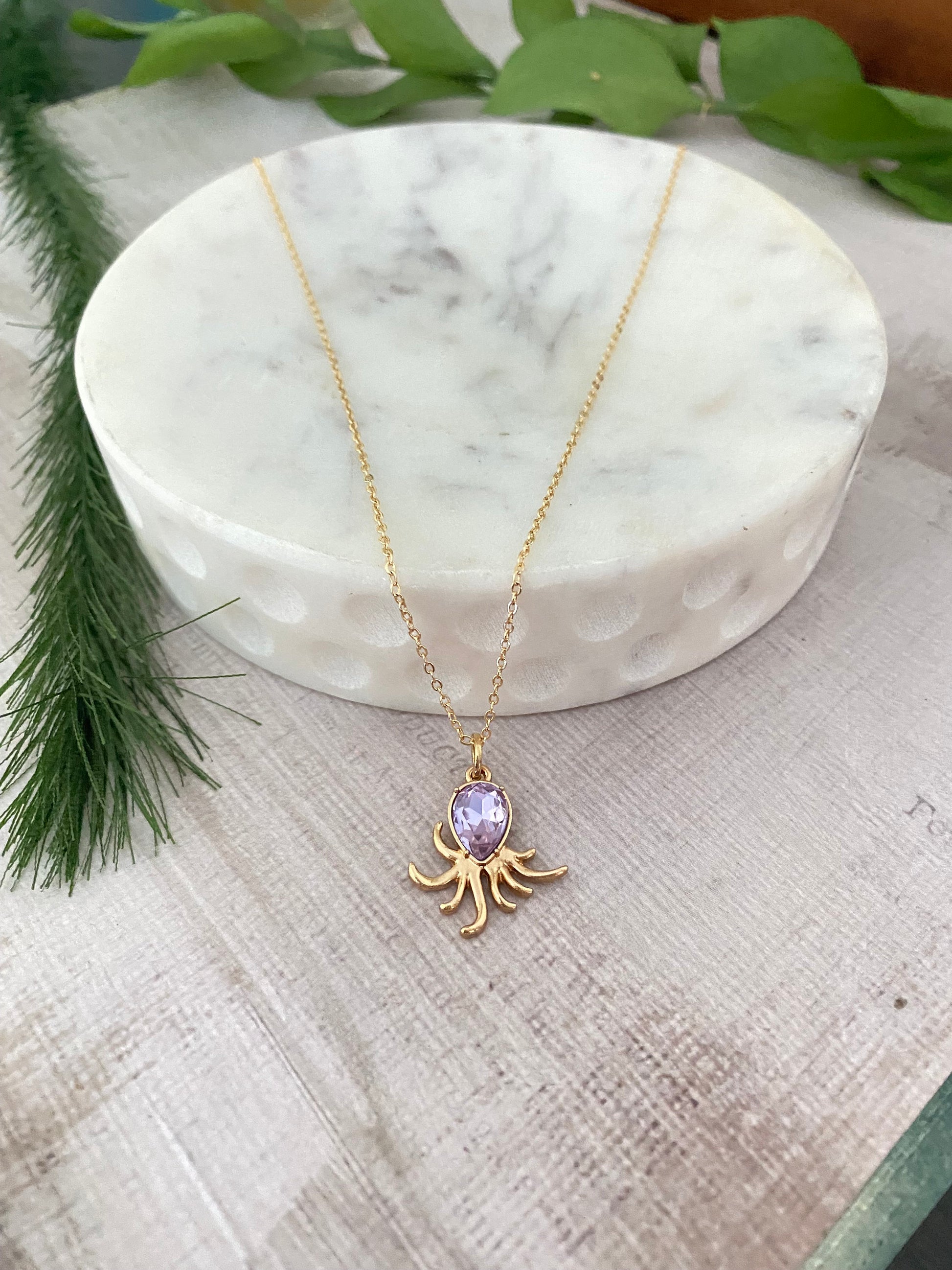 Dainty Octopus Gold Necklace, Summer Jewelry, Octopus Pendant, Beach Gifts, Ocean Sea Charms, Nautical Pendant, Minimalist, 18K Gold Plated