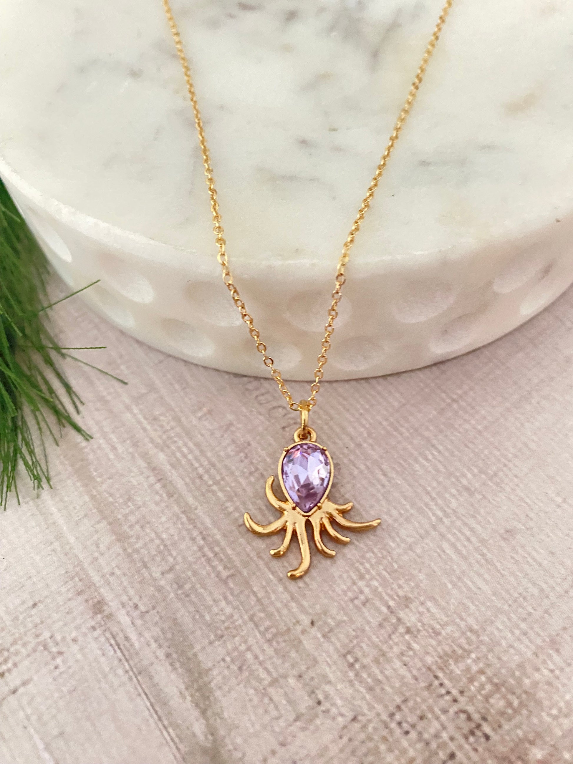 Dainty Octopus Gold Necklace, Summer Jewelry, Octopus Pendant, Beach Gifts, Ocean Sea Charms, Nautical Pendant, Minimalist, 18K Gold Plated