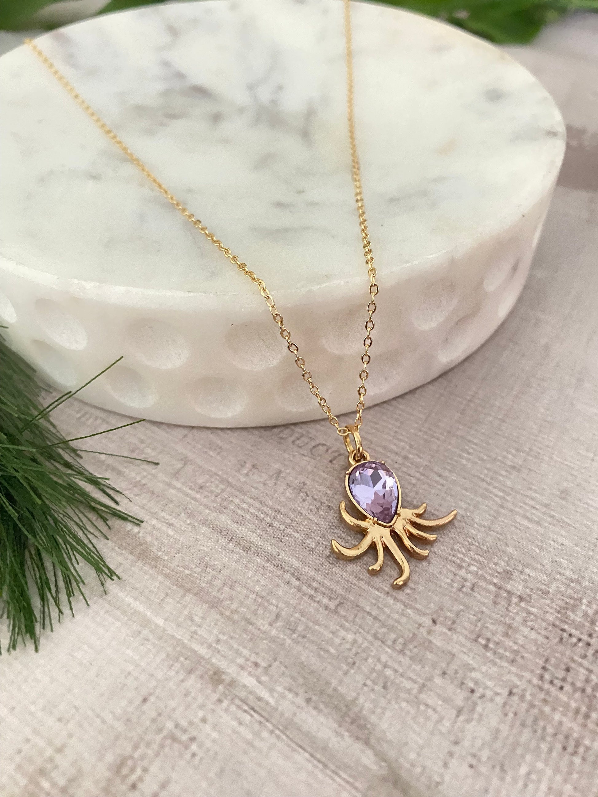 Dainty Octopus Gold Necklace, Summer Jewelry, Octopus Pendant, Beach Gifts, Ocean Sea Charms, Nautical Pendant, Minimalist, 18K Gold Plated