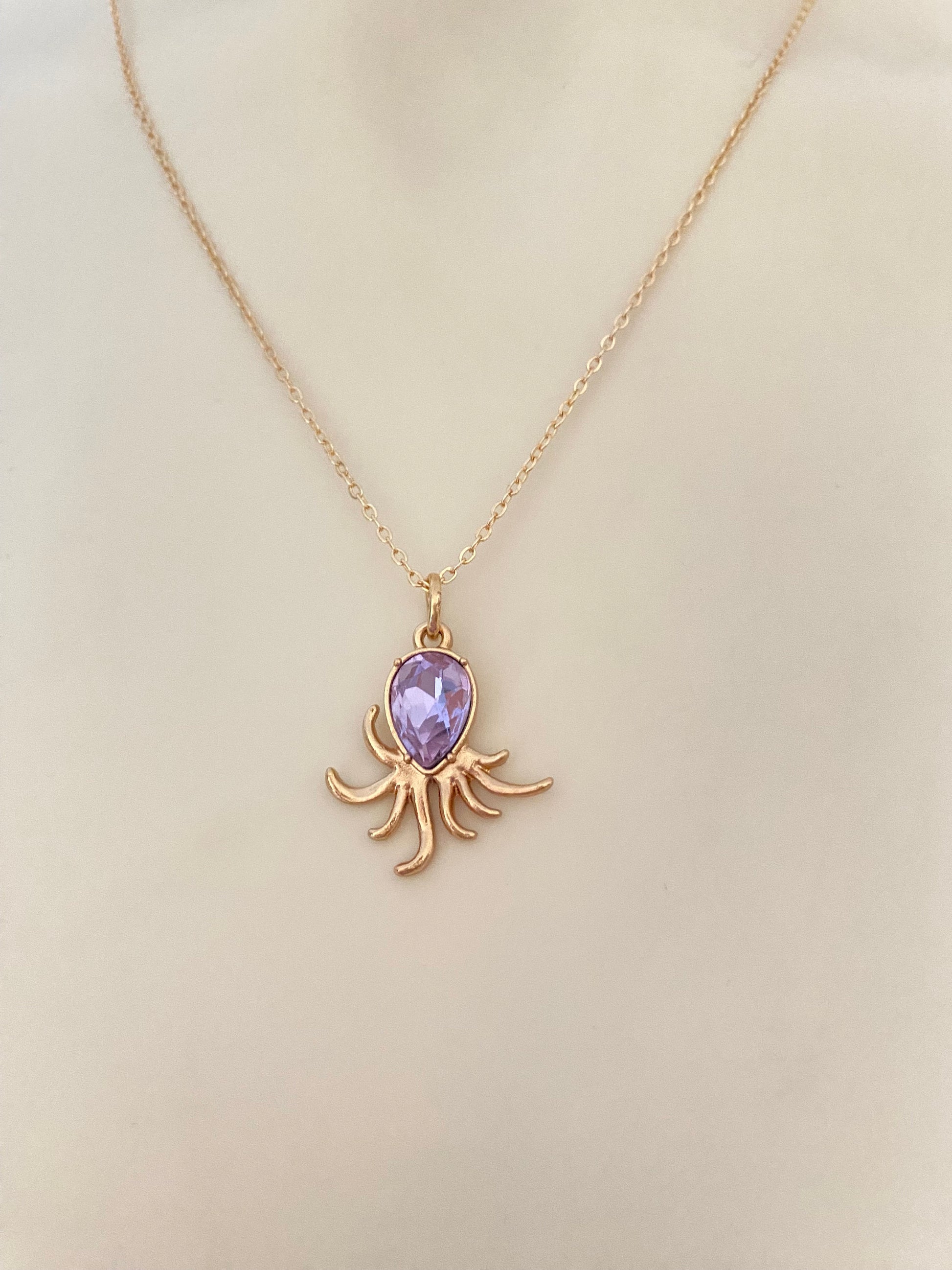 Dainty Octopus Gold Necklace, Summer Jewelry, Octopus Pendant, Beach Gifts, Ocean Sea Charms, Nautical Pendant, Minimalist, 18K Gold Plated