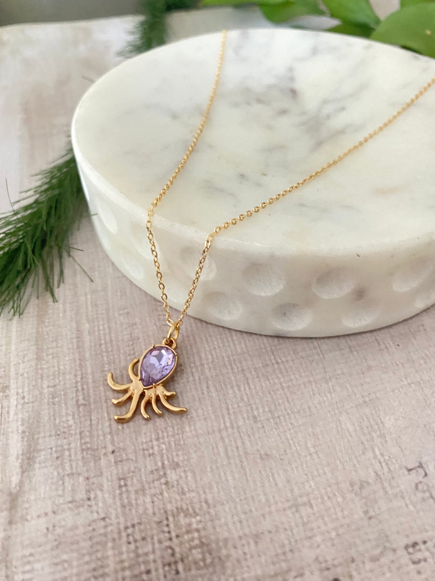 Dainty Octopus Gold Necklace, Summer Jewelry, Octopus Pendant, Beach Gifts, Ocean Sea Charms, Nautical Pendant, Minimalist, 18K Gold Plated