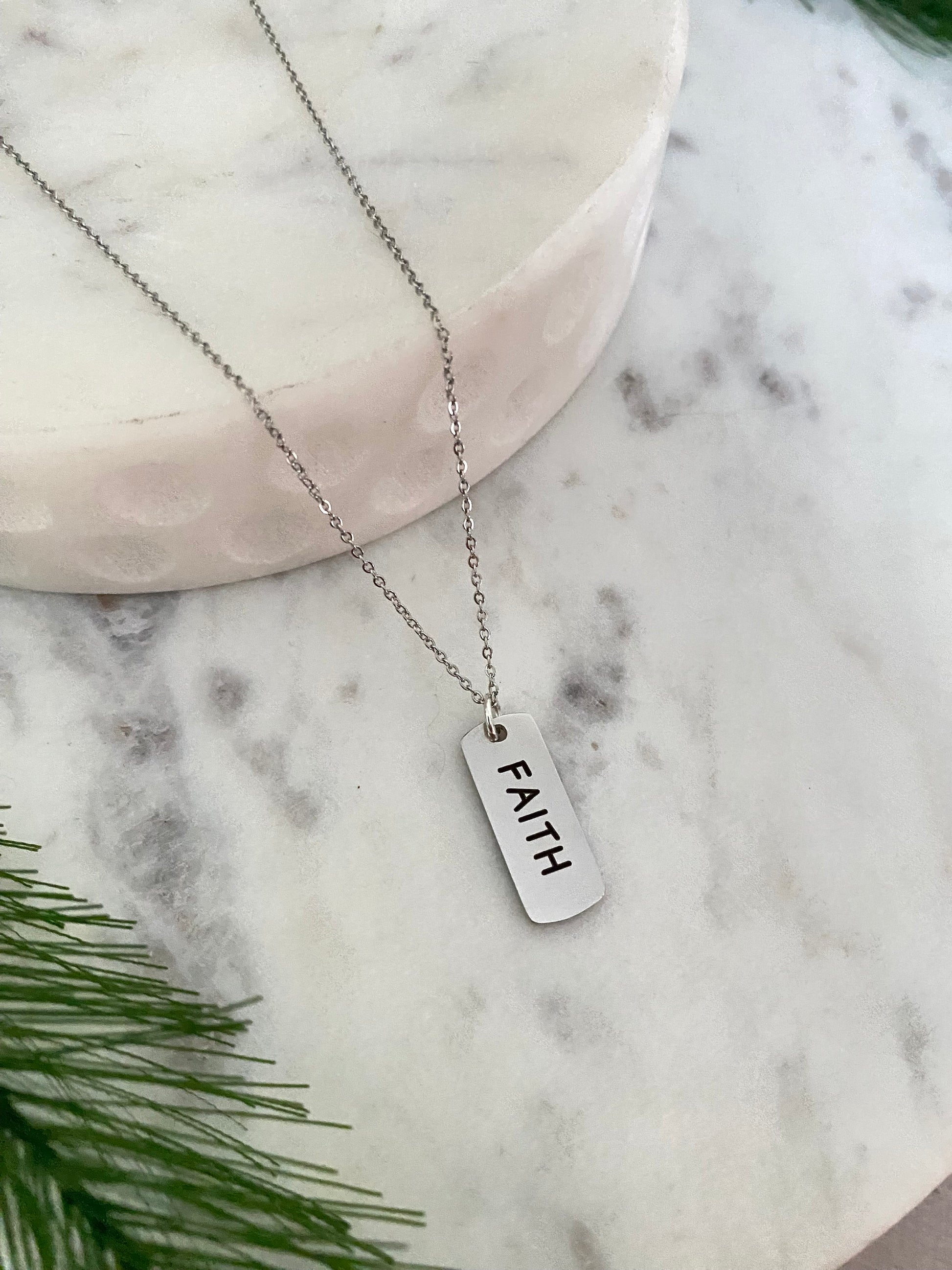 Faith Bar Necklace, Inspirational Jewelry, Christian Gifts, Motivational , Baptism Gift