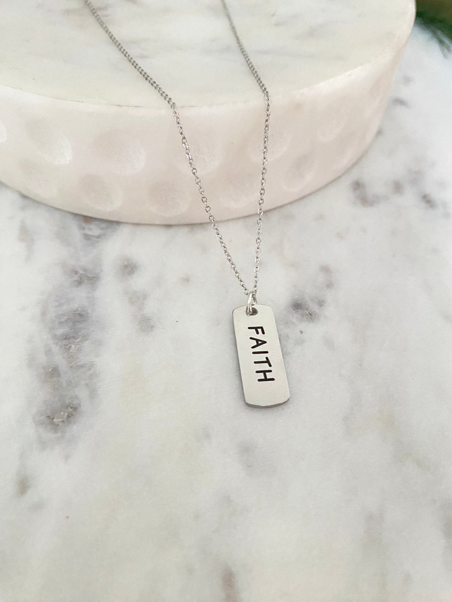 Faith Bar Necklace, Inspirational Jewelry, Christian Gifts, Motivational , Baptism Gift