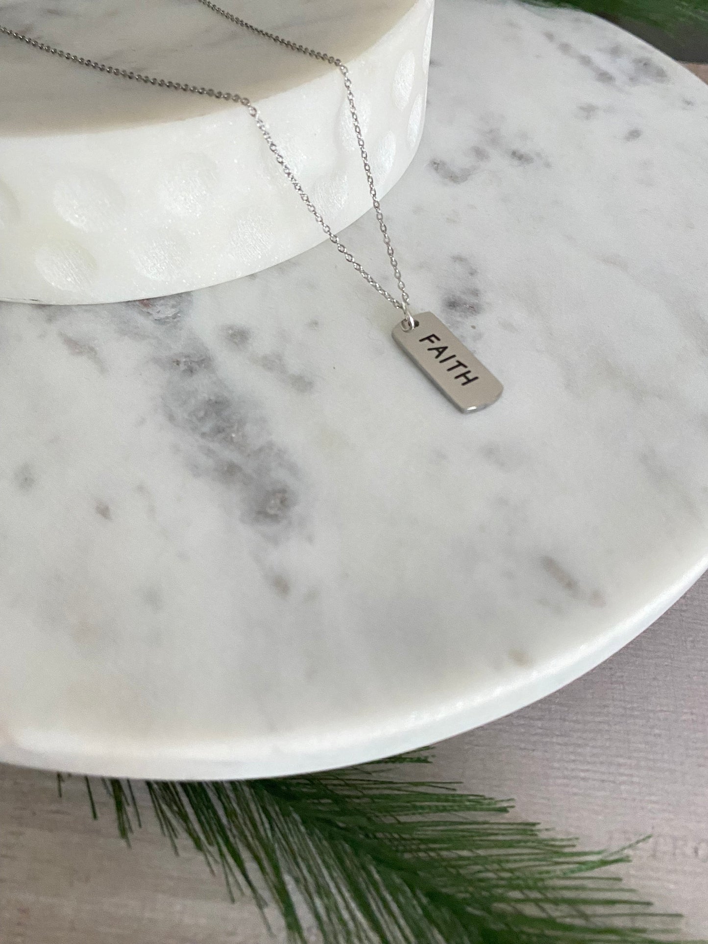 Faith Bar Necklace, Inspirational Jewelry, Christian Gifts, Motivational , Baptism Gift