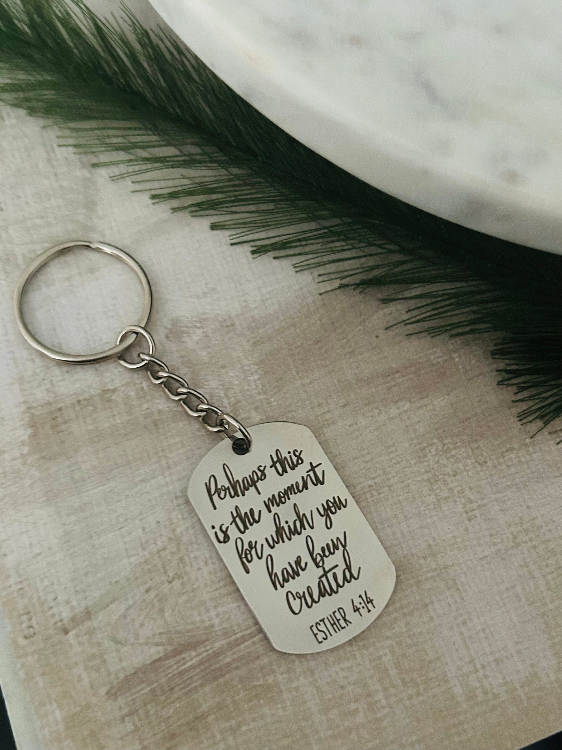 Perhaps This Is The Moment For Which You Have Been Created Bible Verse Keychain, Destiny Scripture Charm, Christian Gifts, custom Key chain