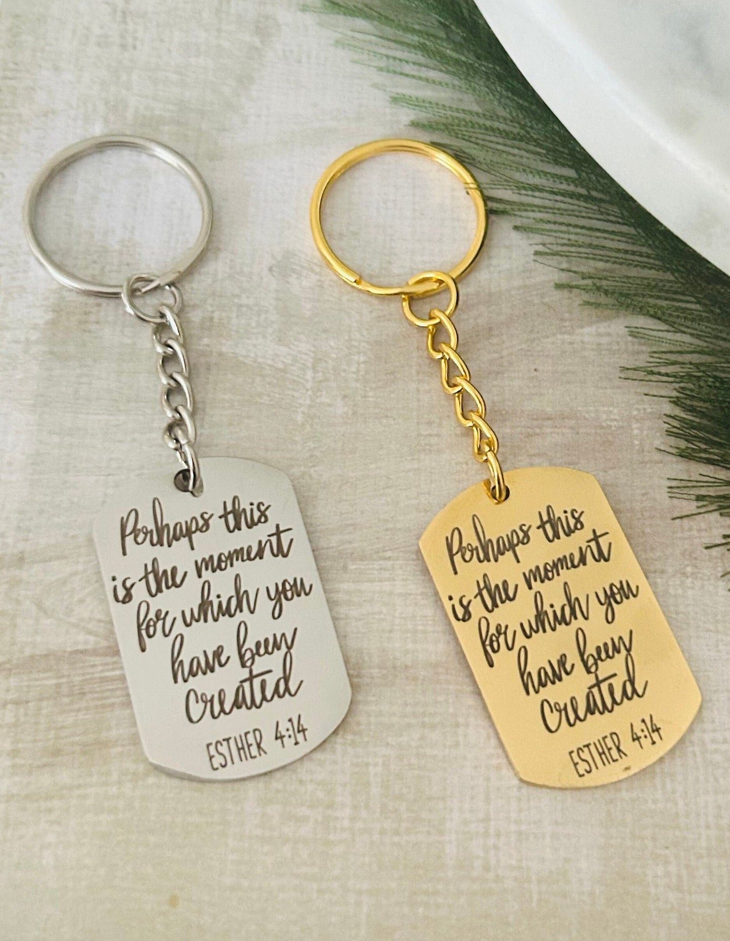 Perhaps This Is The Moment For Which You Have Been Created Bible Verse Keychain, Destiny Scripture Charm, Christian Gifts, custom Key chain