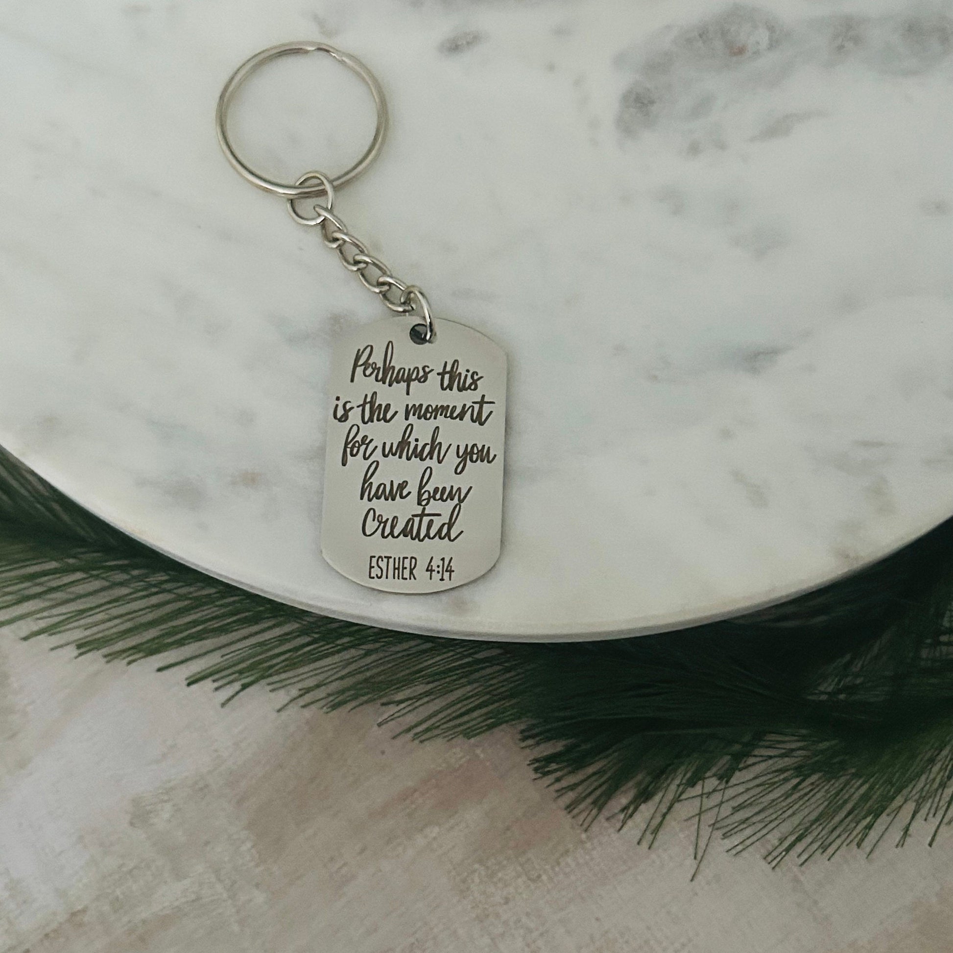 Perhaps This Is The Moment For Which You Have Been Created Bible Verse Keychain, Destiny Scripture Charm, Christian Gifts, custom Key chain