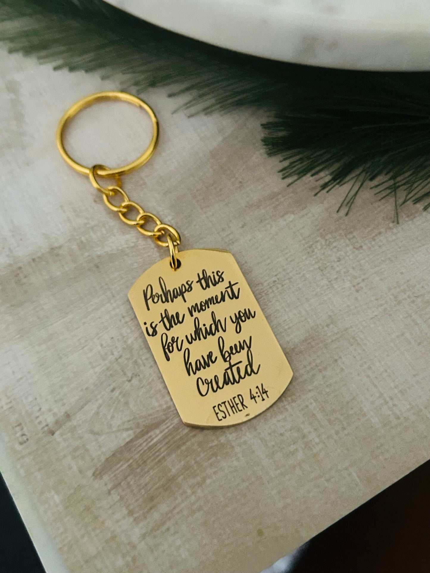 Perhaps This Is The Moment For Which You Have Been Created Bible Verse Keychain, Destiny Scripture Charm, Christian Gifts, custom Key chain