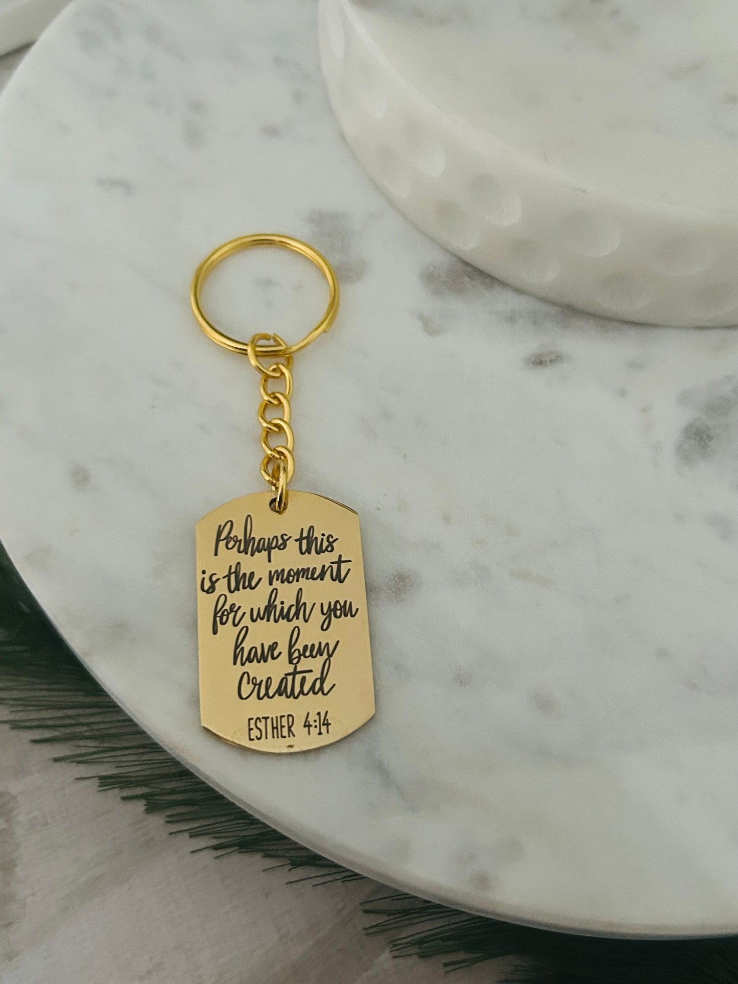 Perhaps This Is The Moment For Which You Have Been Created Bible Verse Keychain, Destiny Scripture Charm, Christian Gifts, custom Key chain