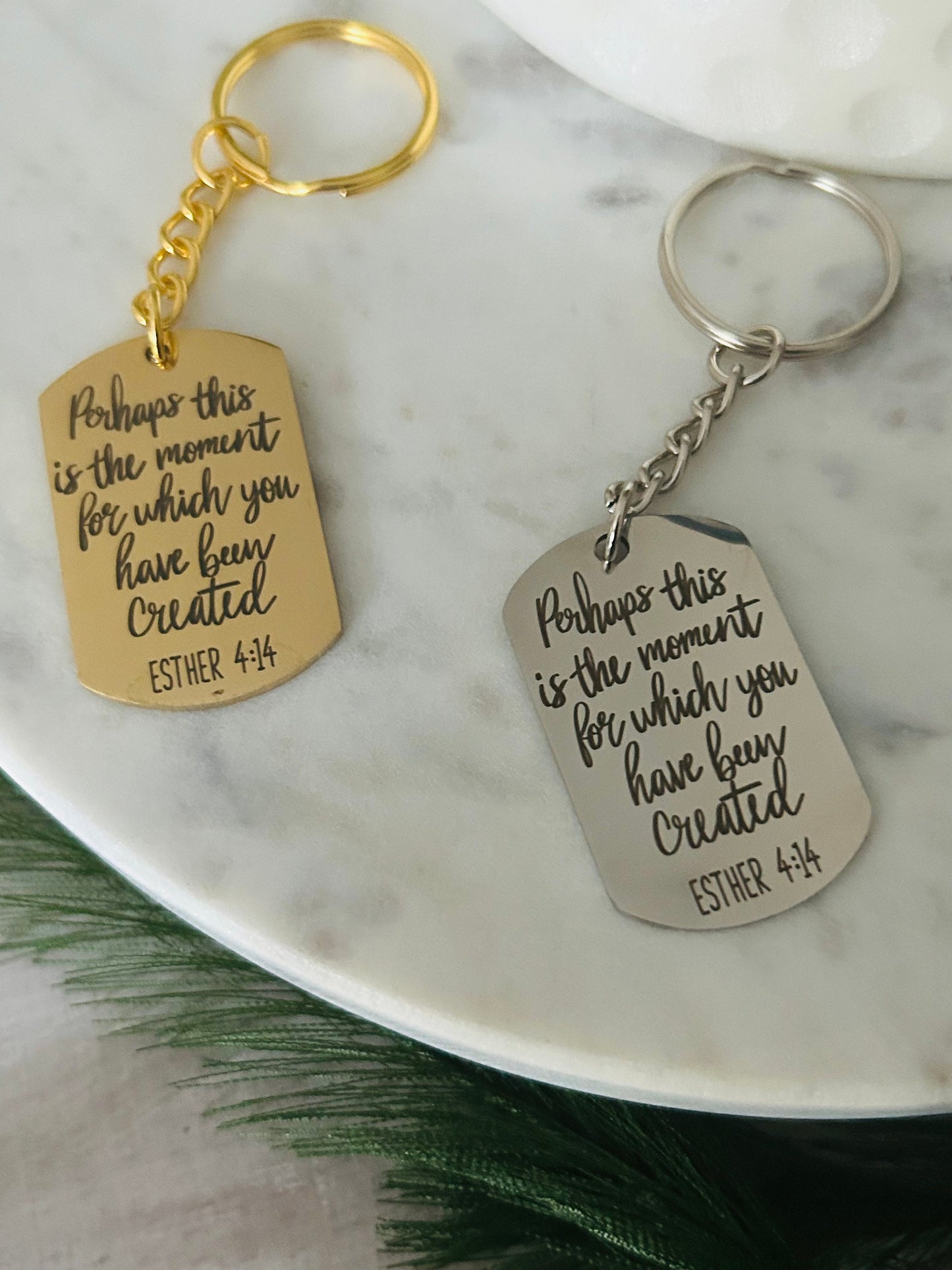 Perhaps This Is The Moment For Which You Have Been Created Bible Verse Keychain, Destiny Scripture Charm, Christian Gifts, custom Key chain