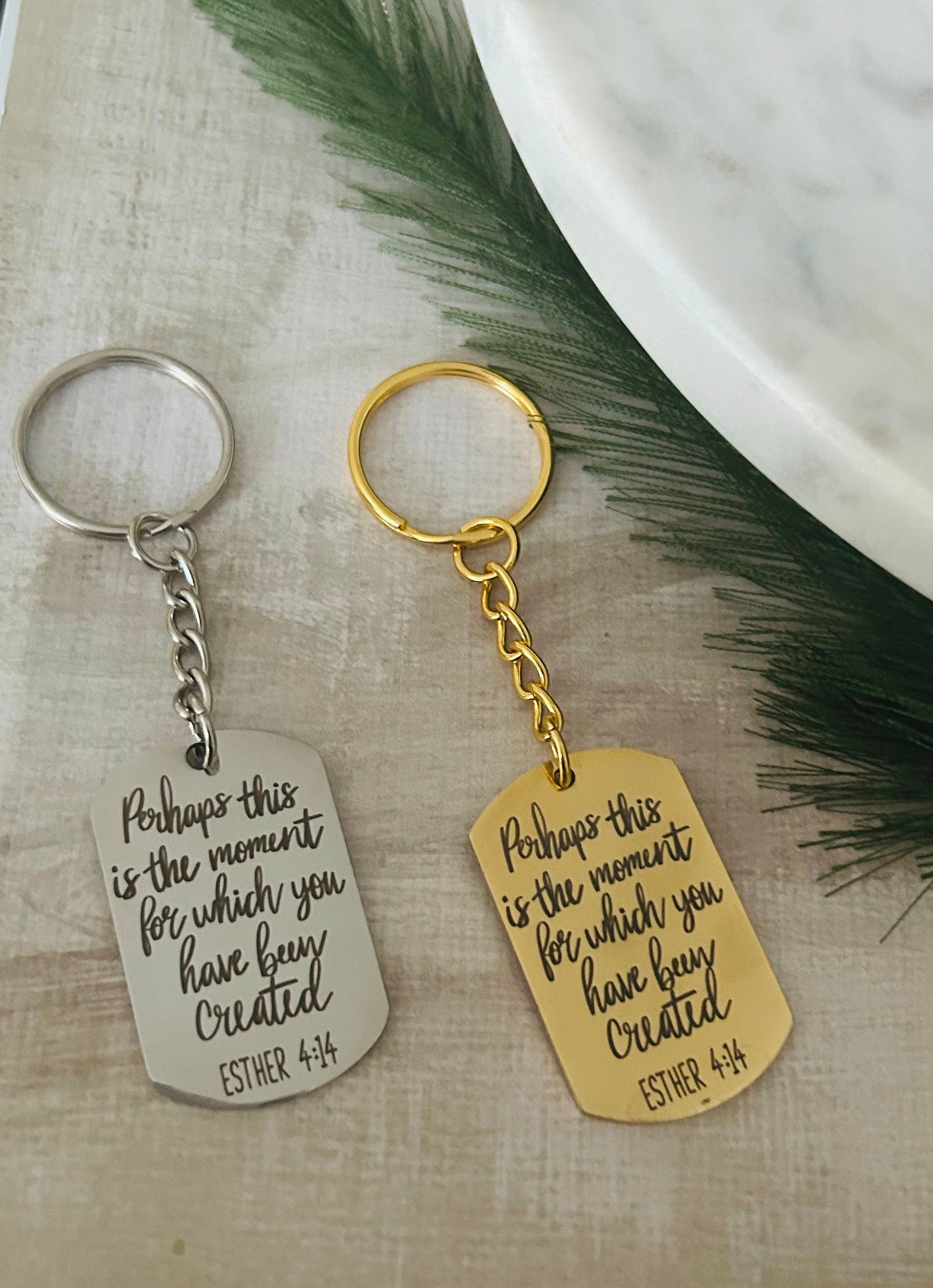 Perhaps This Is The Moment For Which You Have Been Created Bible Verse Keychain, Destiny Scripture Charm, Christian Gifts, custom Key chain