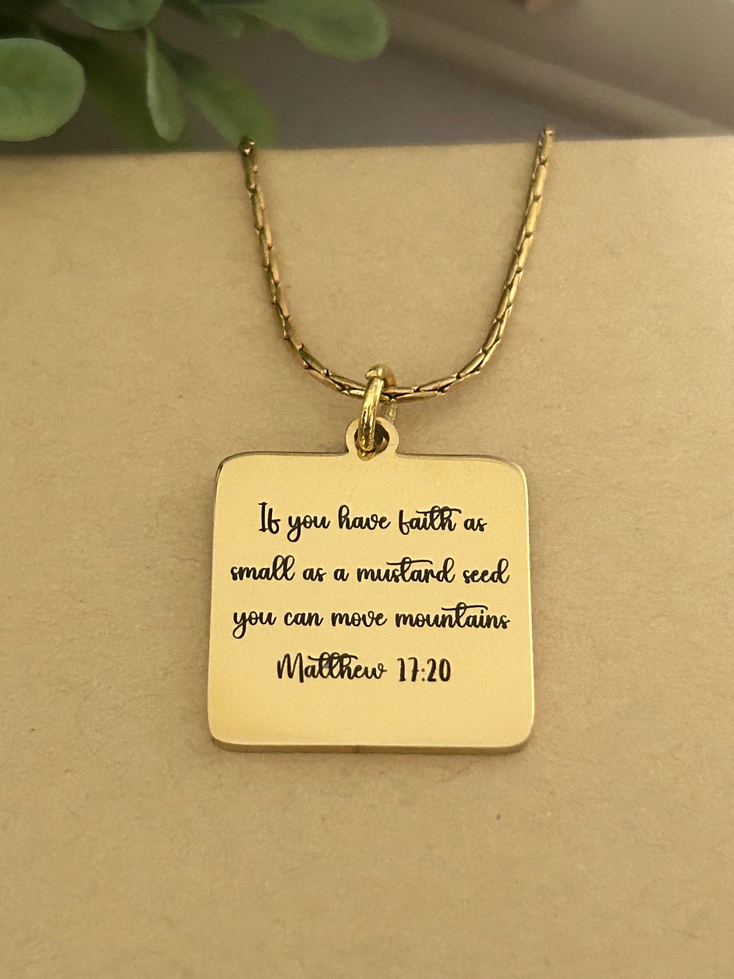Mustard Seed Necklace: 14k Gold Christian Scripture Jewelry