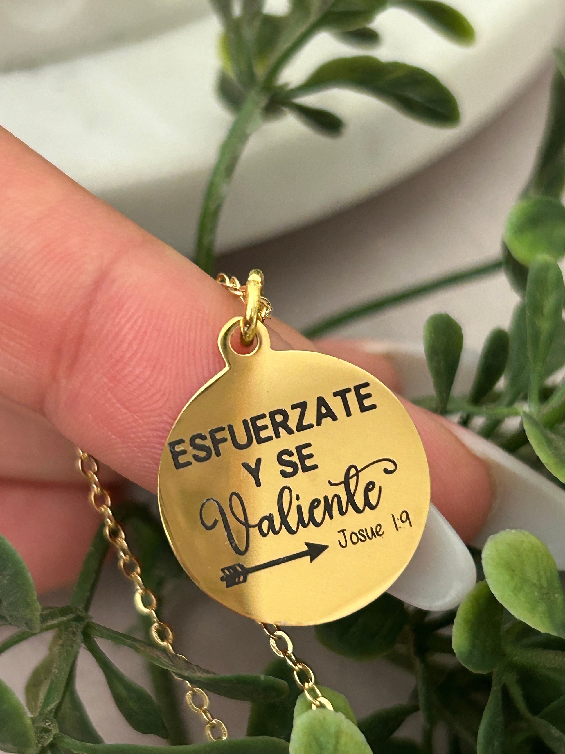 Be Strong And Courageous Bible Verse Necklace, Christian Gifts, Scripture Jewelry, Gifts for Mom, Baptism Affirmation Necklace, Joshua 1:9