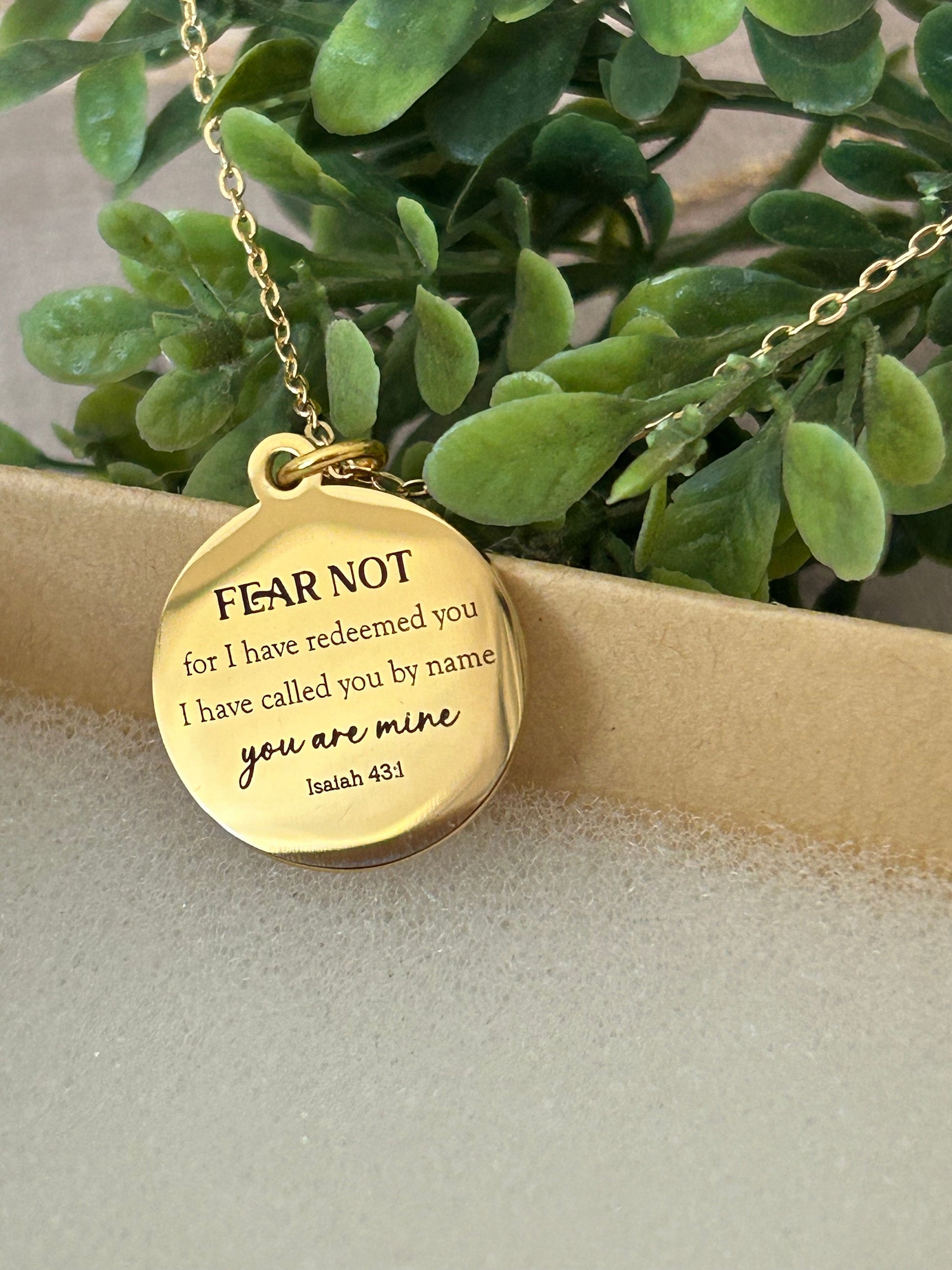 Fear not for I have redeemed you Bible Verse Gold Necklace, Isaiah 43:1, Christian Jewelry Gifts, Scripture Personalized engraved Necklace