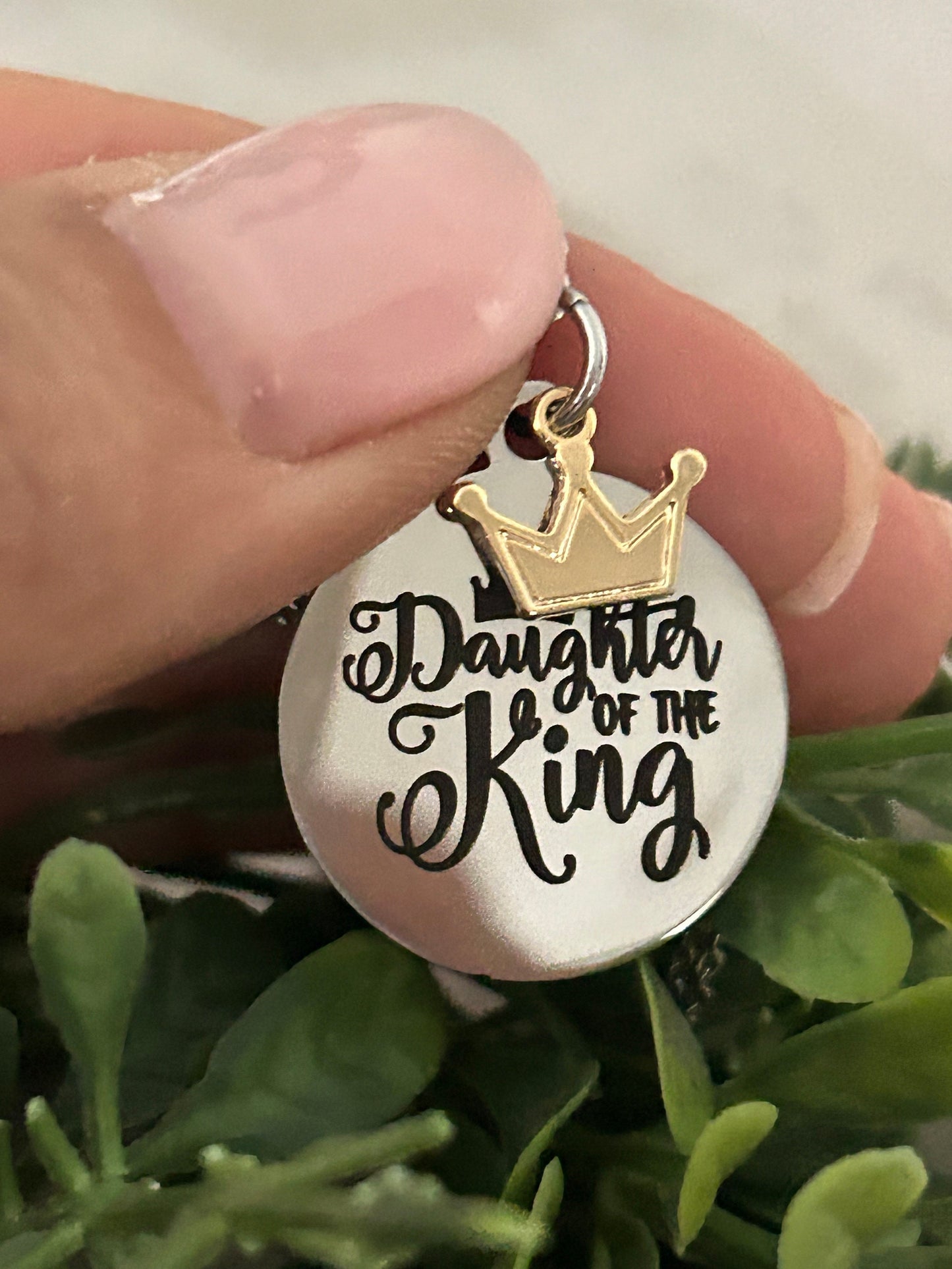 Daughter of The King Bible Verse Silver Necklace, Christian Jewelry Gifts, Scripture Quote Necklace, Gift for Daughter, Crown Charm Pendant