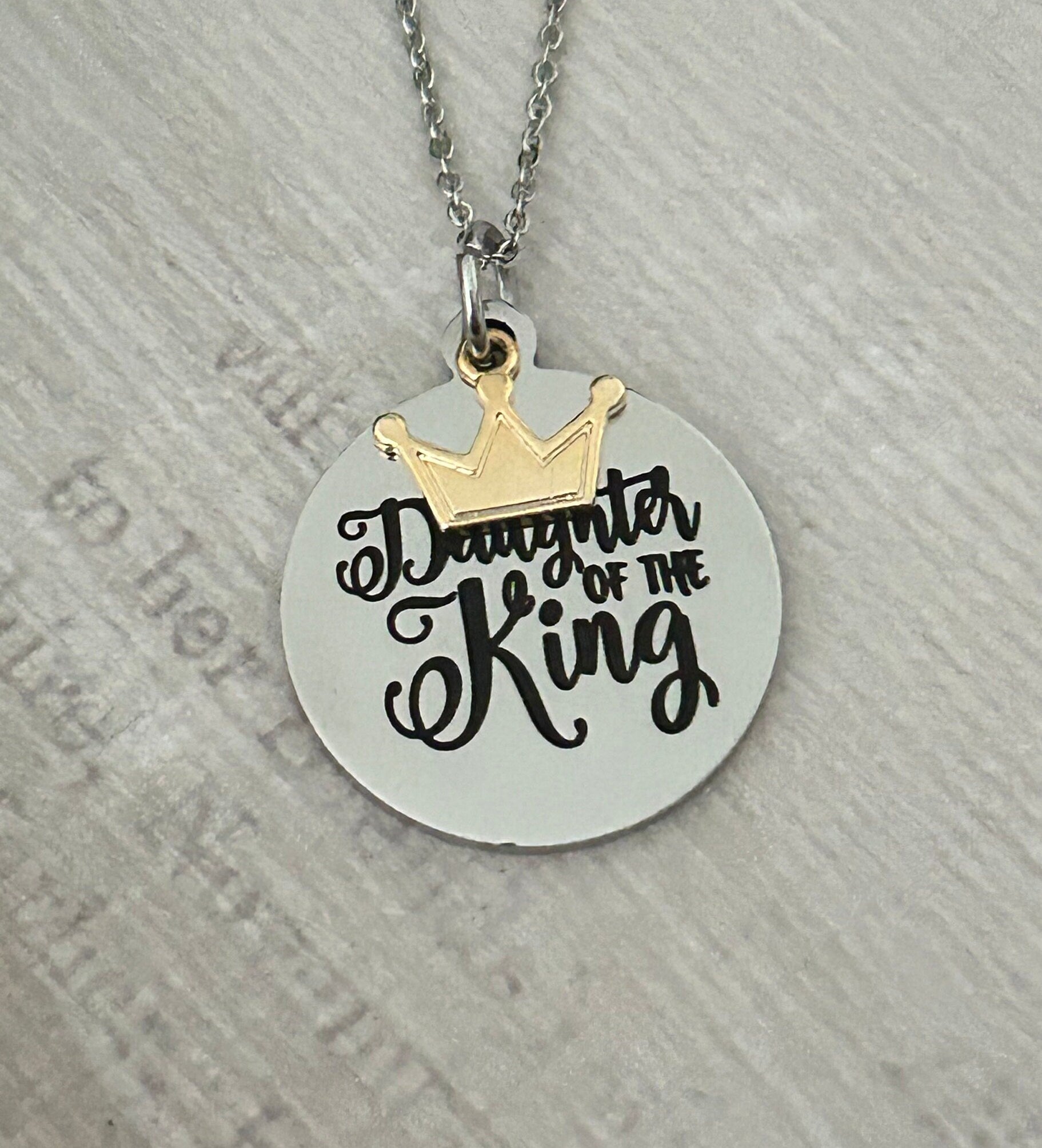 Crown necklace Daughter of the King Christian Gift Christian necklaces Gift for girls Confirmation gift Princess Crown Personalized Necklace