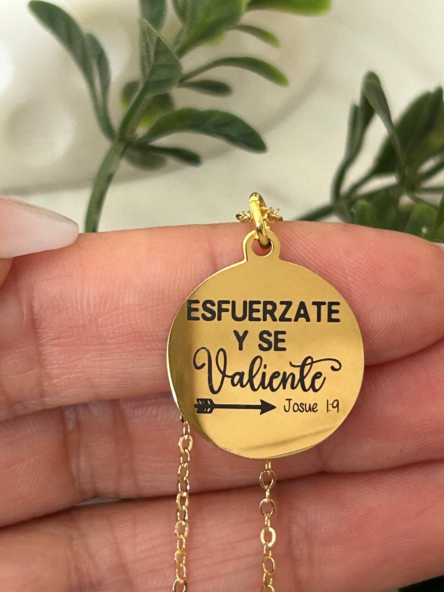 Be Strong And Courageous Bible Verse Necklace, Christian Gifts, Scripture Jewelry, Gifts for Mom, Baptism Affirmation Necklace, Joshua 1:9