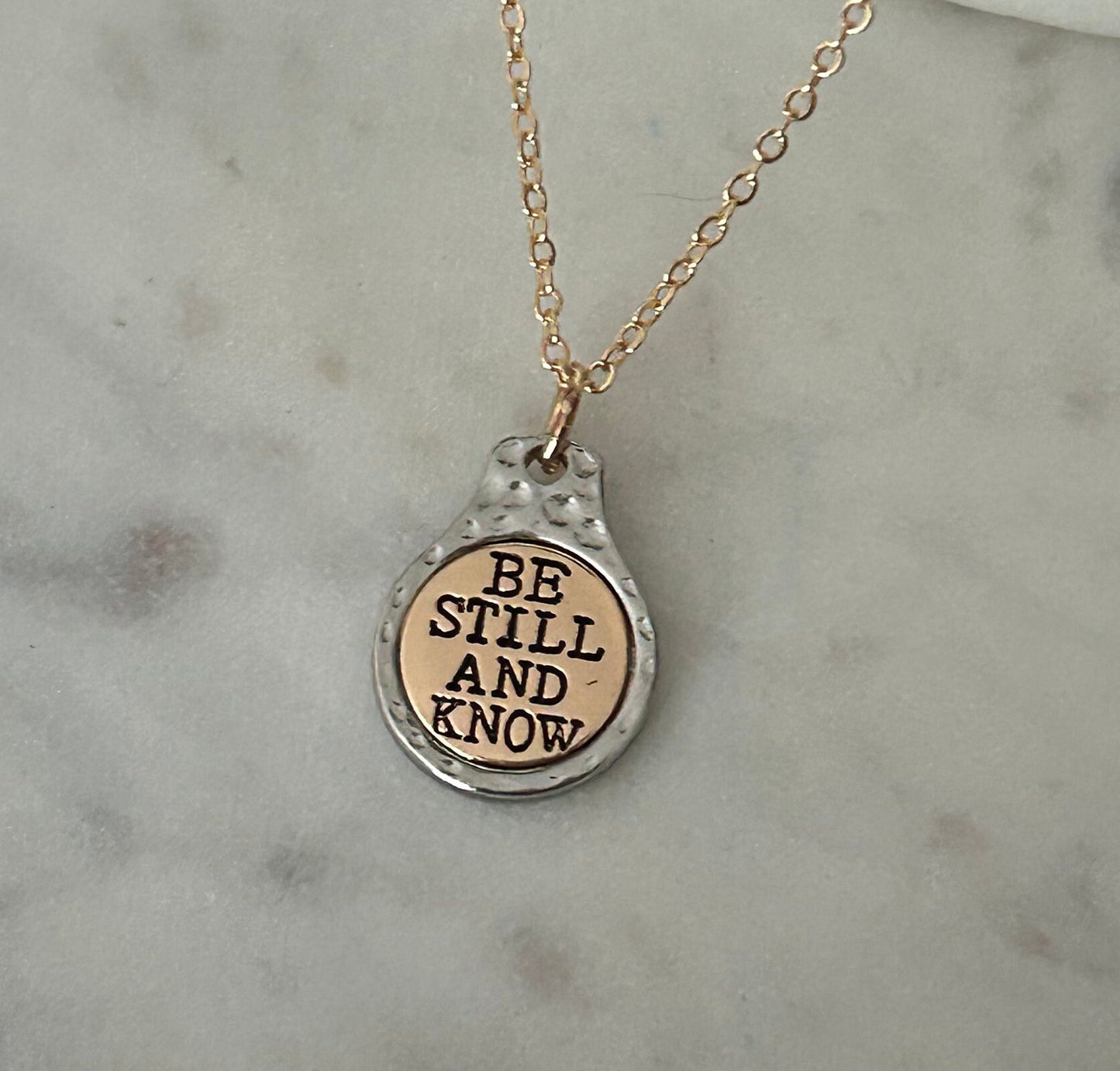 Be Still and Know Bible verse necklace, Scripture jewelry, Christian gifts, baptism faith necklace