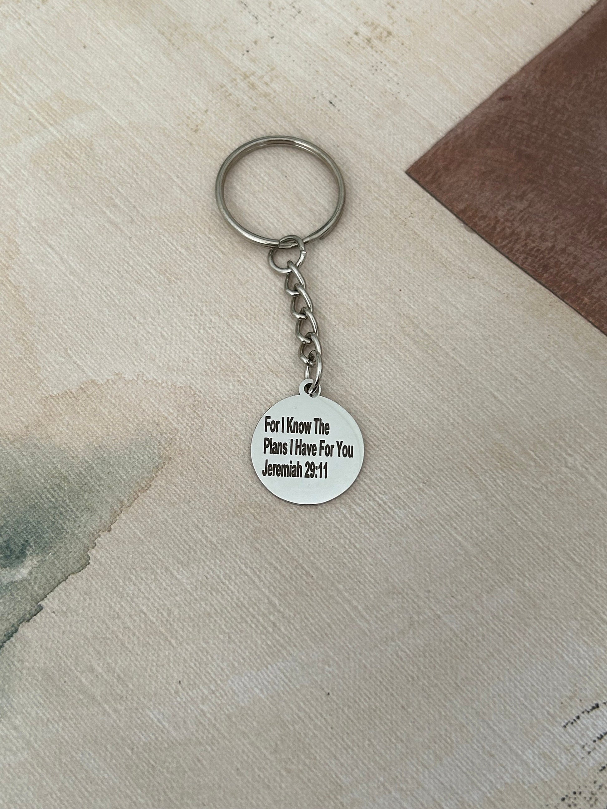 For I know the plans I have for you Keychain, Jeremiah 29:11, Christian Gifts Charms, custom quote keychains, personalized keychains