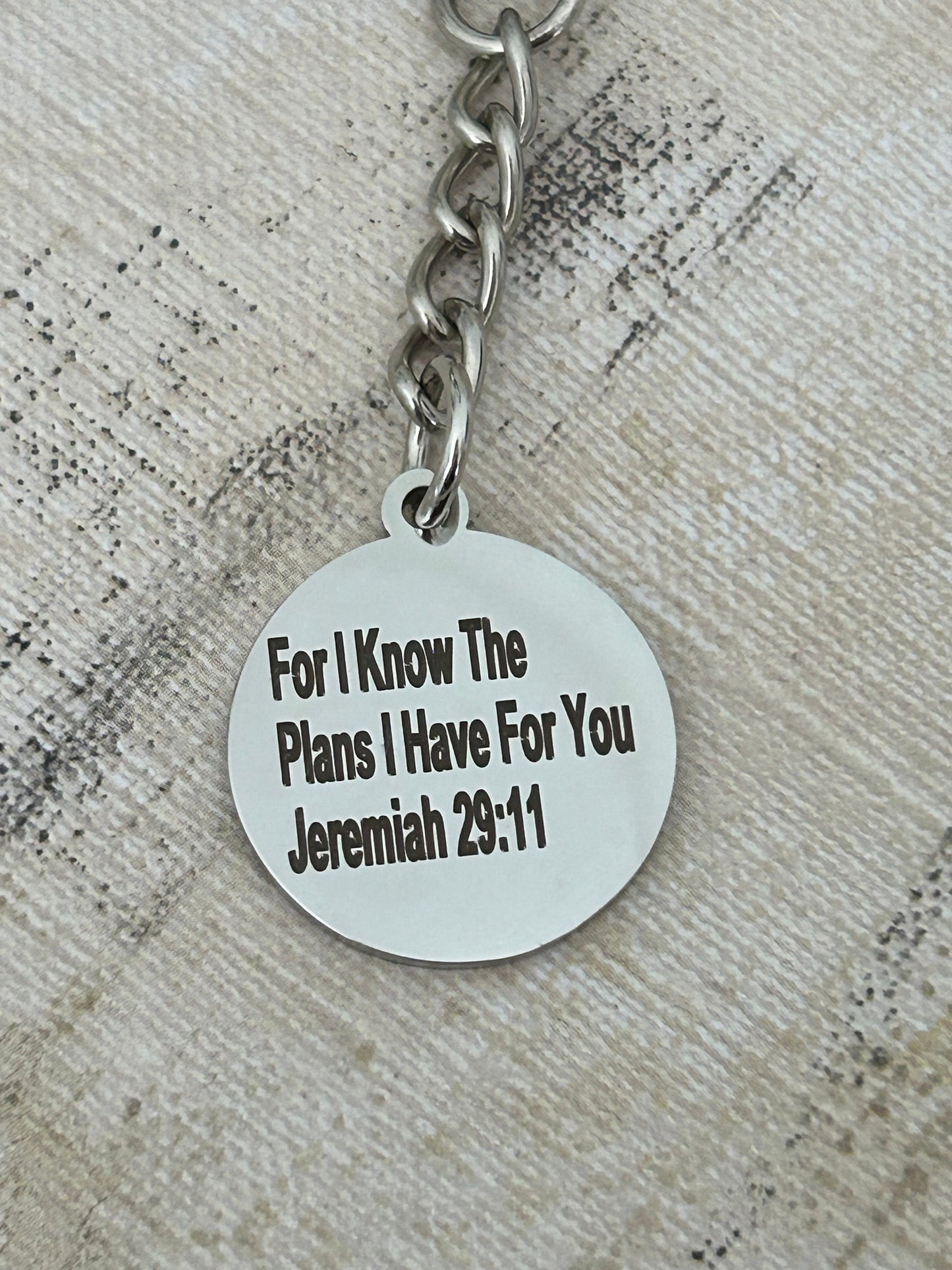 For I know the plans I have for you Keychain, Jeremiah 29:11, Christian Gifts Charms, custom quote keychains, personalized keychains