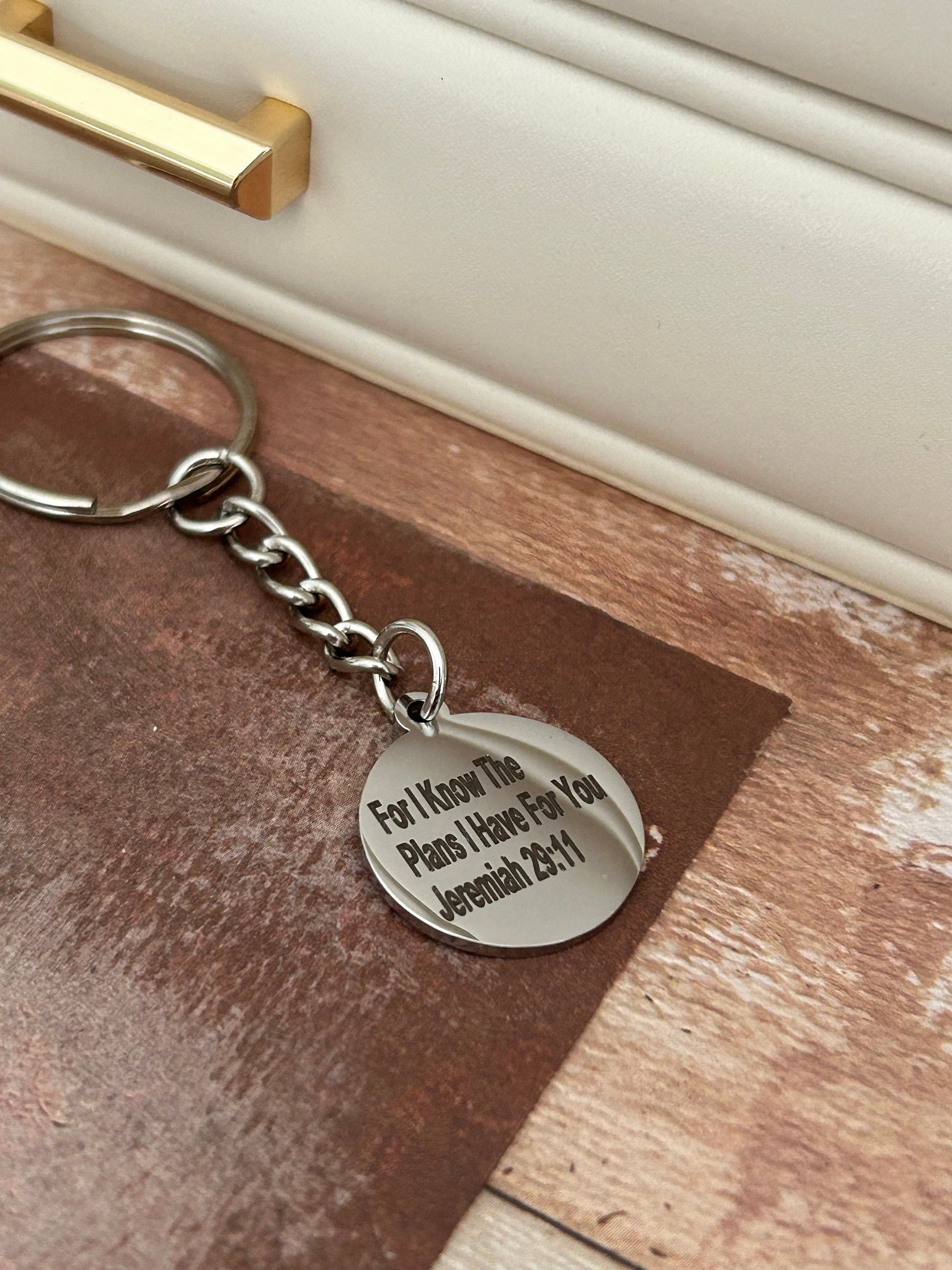 For I know the plans I have for you Keychain, Jeremiah 29:11, Christian Gifts Charms, custom quote keychains, personalized keychains