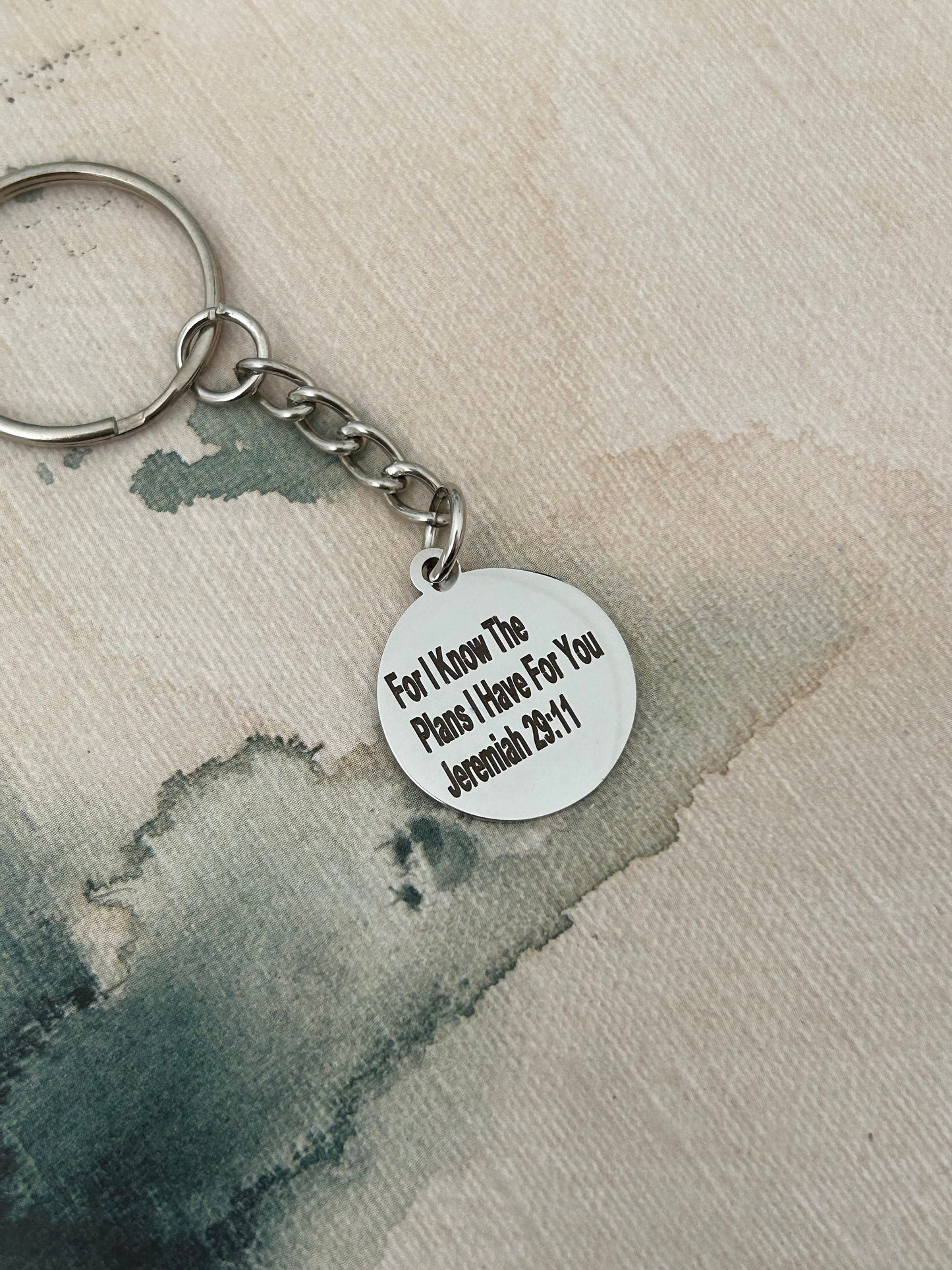 For I know the plans I have for you Keychain, Jeremiah 29:11, Christian Gifts Charms, custom quote keychains, personalized keychains