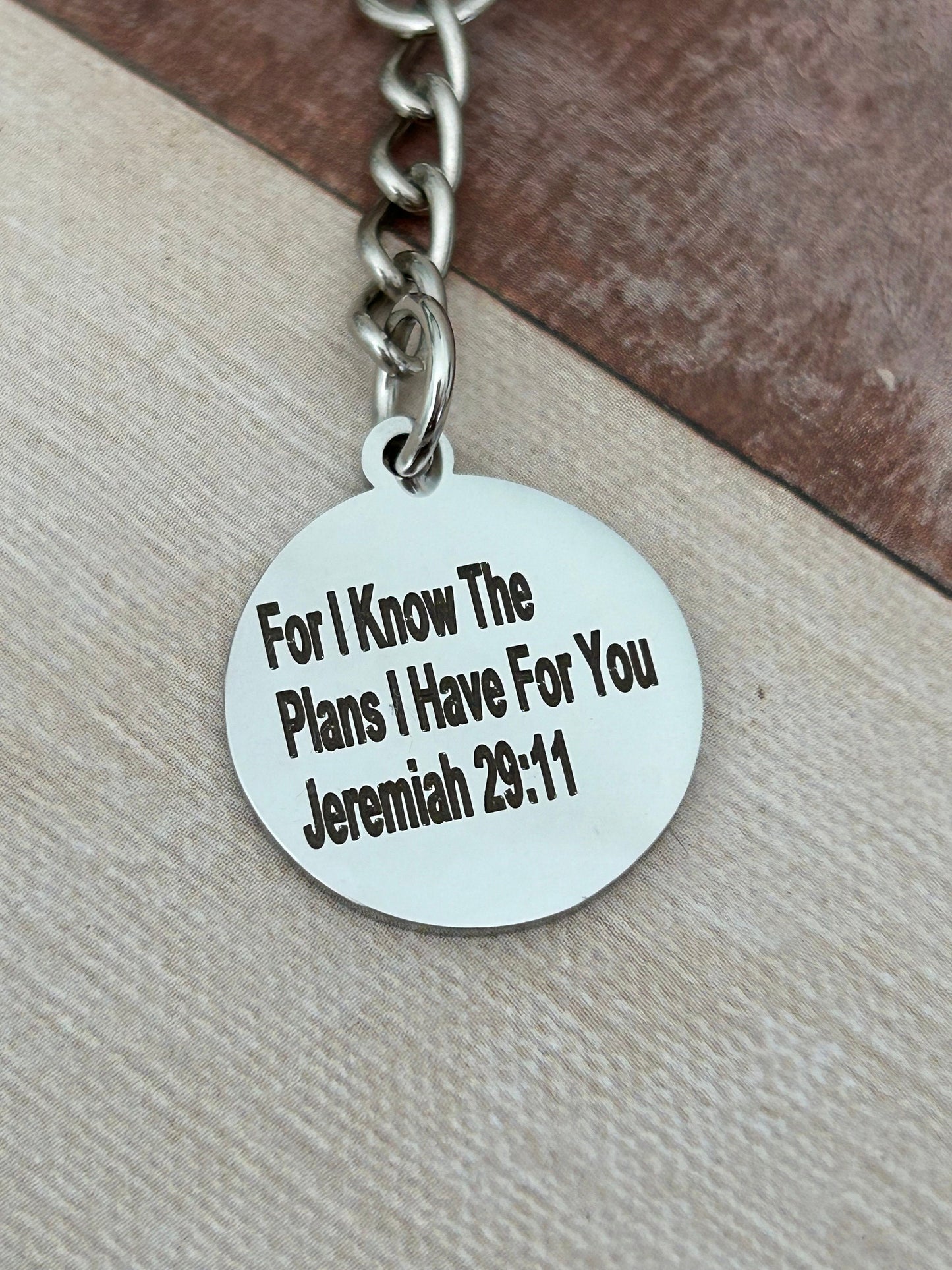 For I know the plans I have for you Keychain, Jeremiah 29:11, Christian Gifts Charms, custom quote keychains, personalized keychains