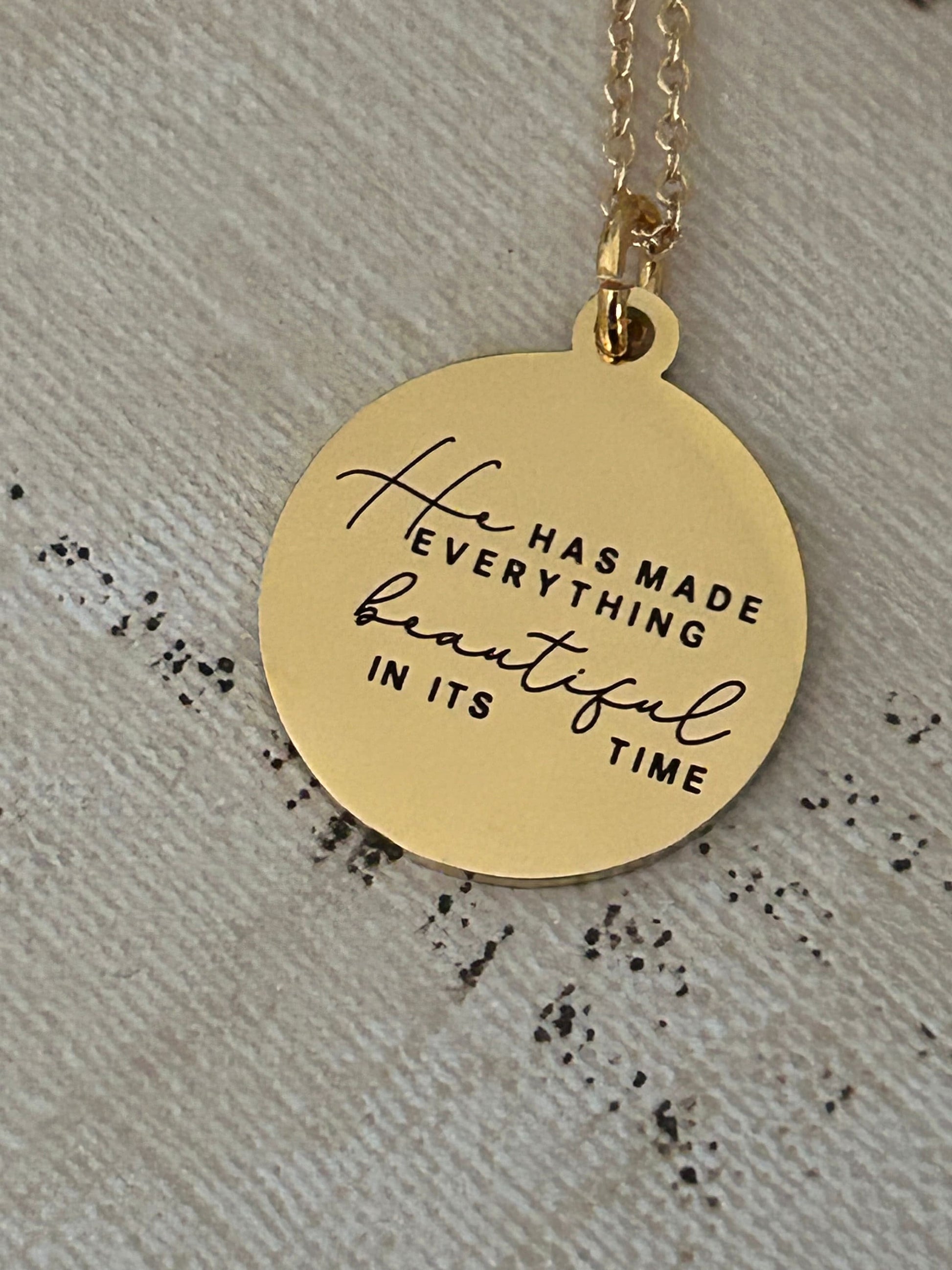 Everything Beautiful in its Time Bible Verse Necklace, Christian Women Gift, Scripture Quote Necklace, Ecclesiastes 3:11, Meaningful Gift