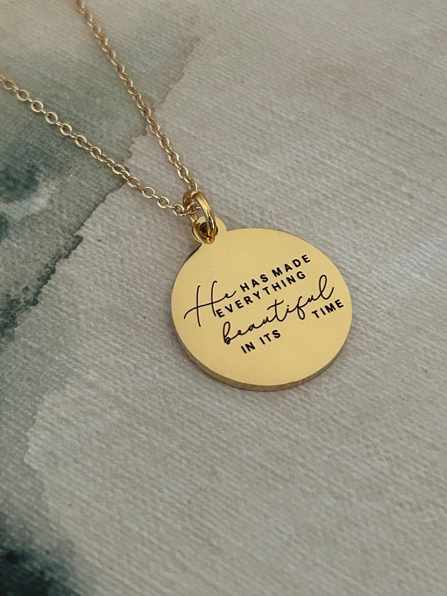 Everything Beautiful in its Time Bible Verse Necklace, Christian Women Gift, Scripture Quote Necklace, Ecclesiastes 3:11, Meaningful Gift