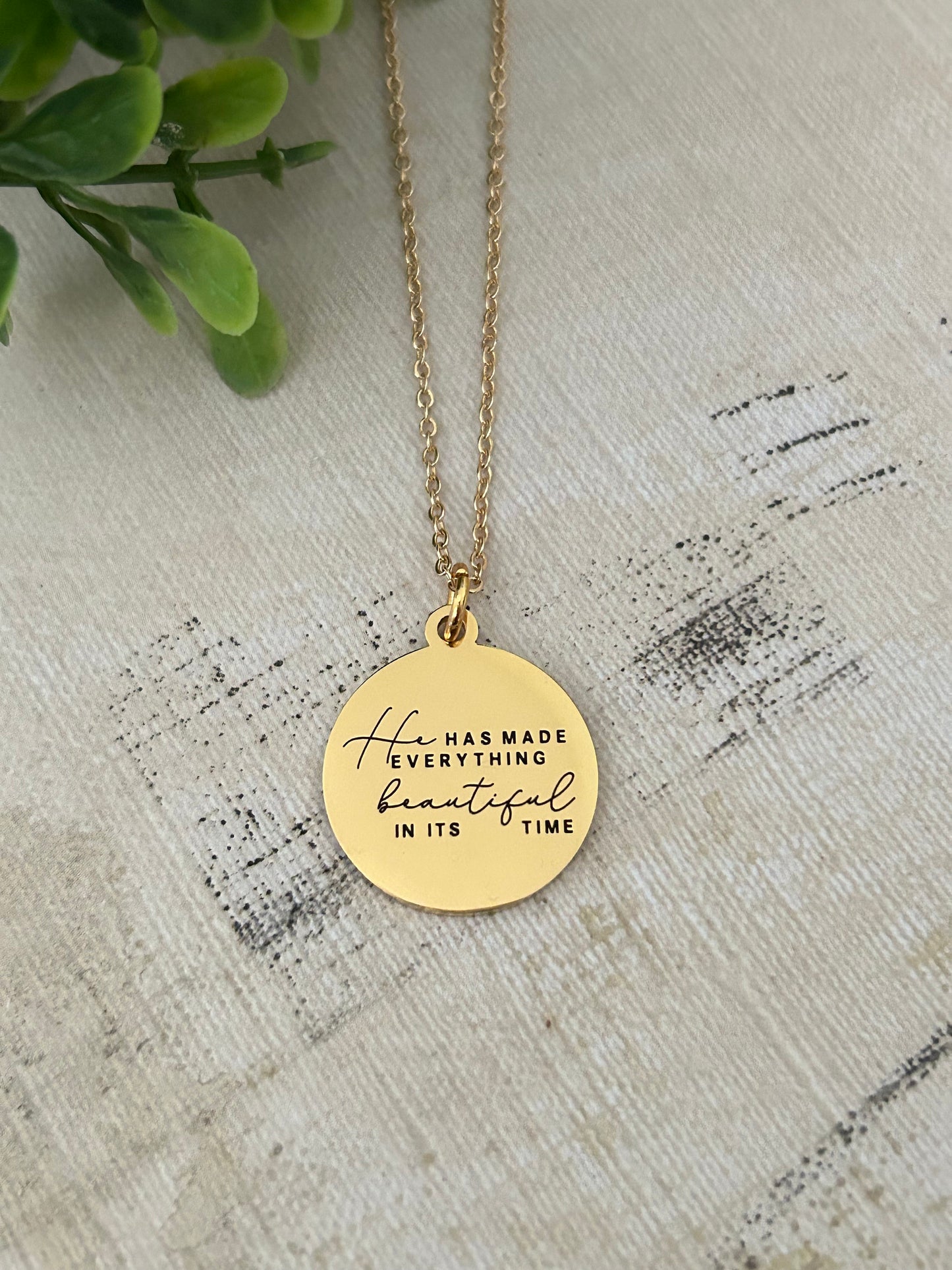 Everything Beautiful in its Time Bible Verse Necklace, Christian Women Gift, Scripture Quote Necklace, Ecclesiastes 3:11, Meaningful Gift