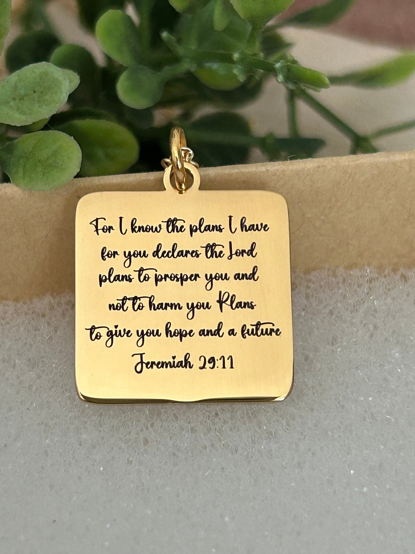 For I know the plans that I have for you Bible Verse Gold Necklace, Christian Gifts, Scripture Jewelry, Jeremiah 29:11, Mothers Day Necklace