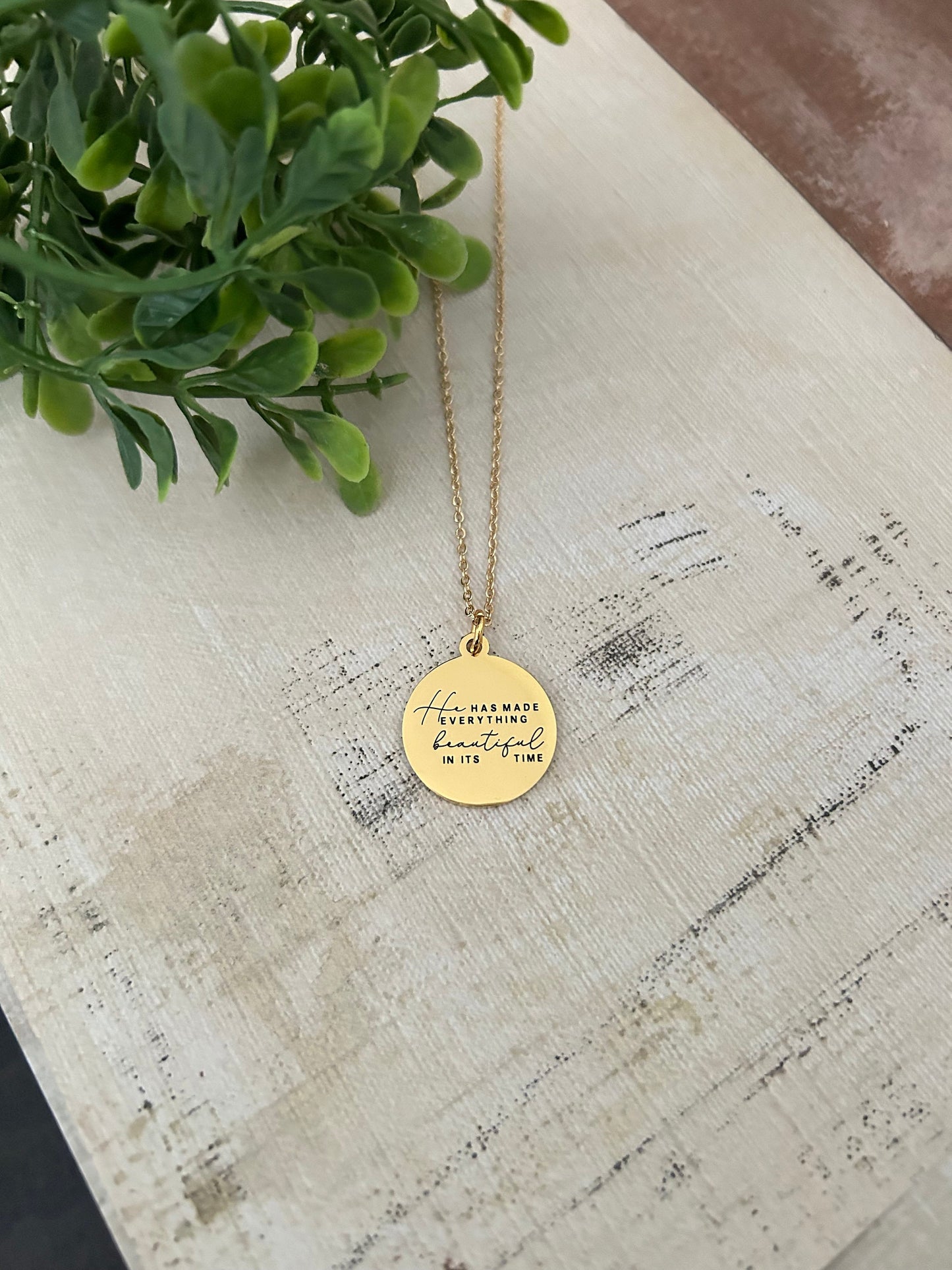 Everything Beautiful in its Time Bible Verse Necklace, Christian Women Gift, Scripture Quote Necklace, Ecclesiastes 3:11, Meaningful Gift