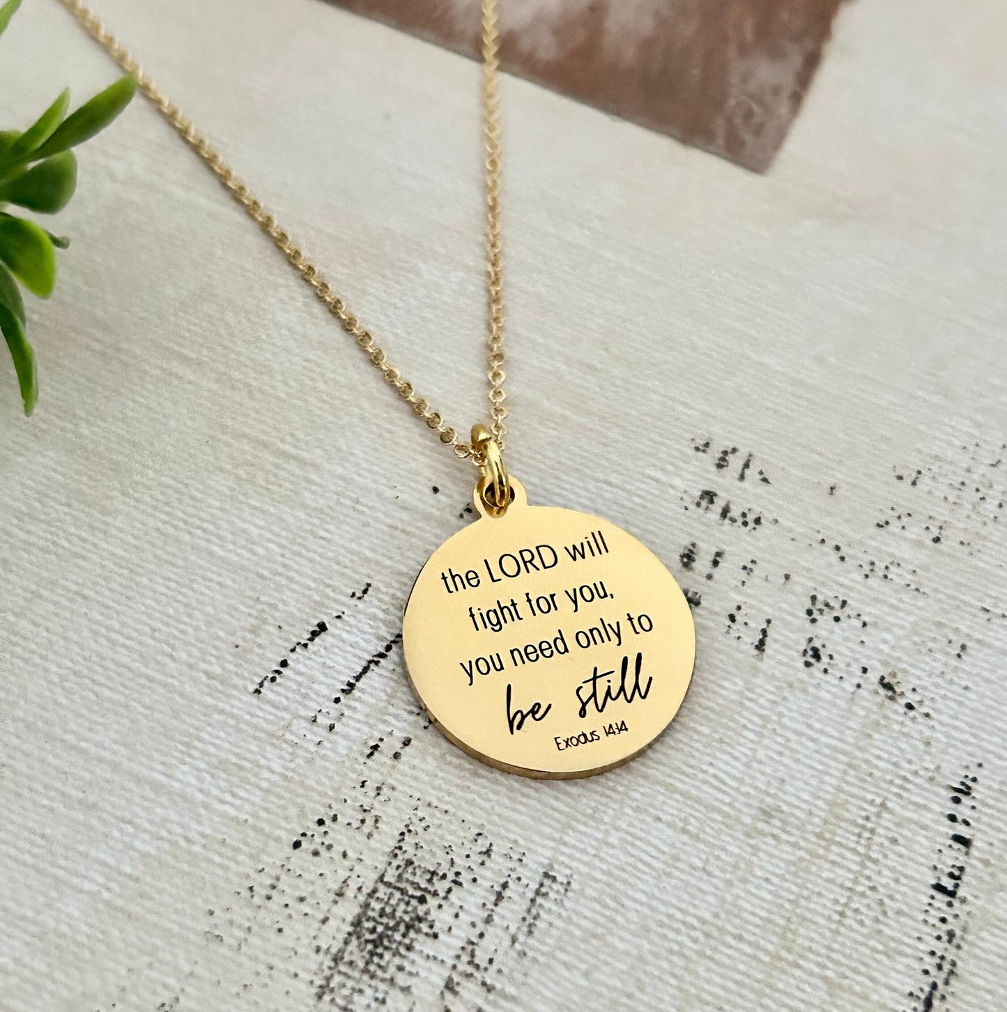 Be Still The Lord will Fight for You Bible Verse Necklace, Exodus 14:14, Christian Gifts, Scripture Necklace, Be Still Gift, Gifts for Mom