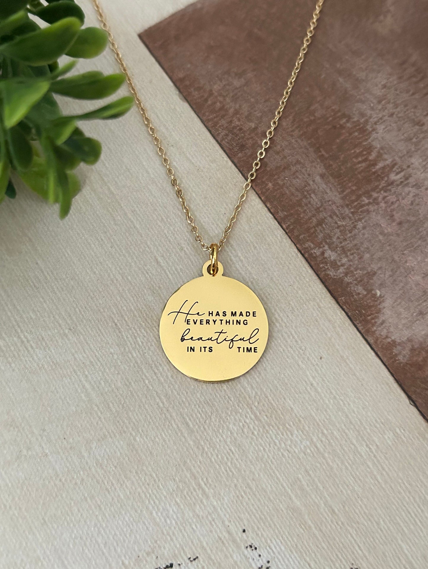 Everything Beautiful in its Time Bible Verse Necklace, Christian Women Gift, Scripture Quote Necklace, Ecclesiastes 3:11, Meaningful Gift