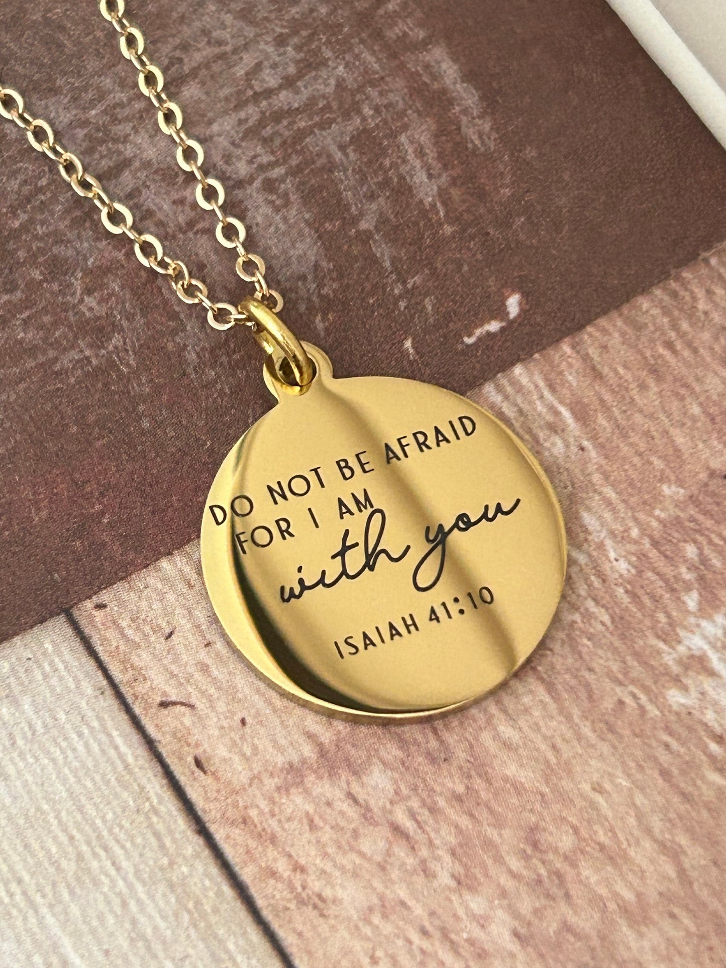 Isaiah 41:10 Necklace, Do Not Be Afraid For I Am With You, Christian Gift for Women, Bible Verse Jewelry, Religious Gift, Encouragement Gift