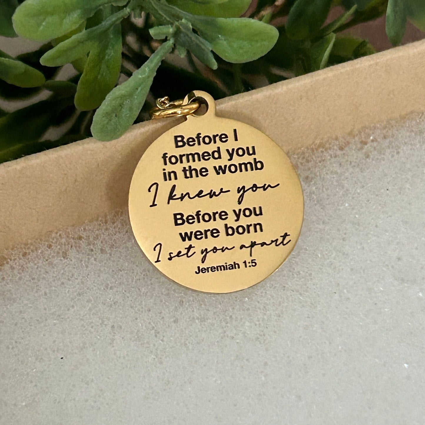 Before I formed you in the womb I knew you bible verse Necklace, 16K Gold plated, Scripture Jewelry, Christian Gifts, Jeremiah 1:5, Mom Gift