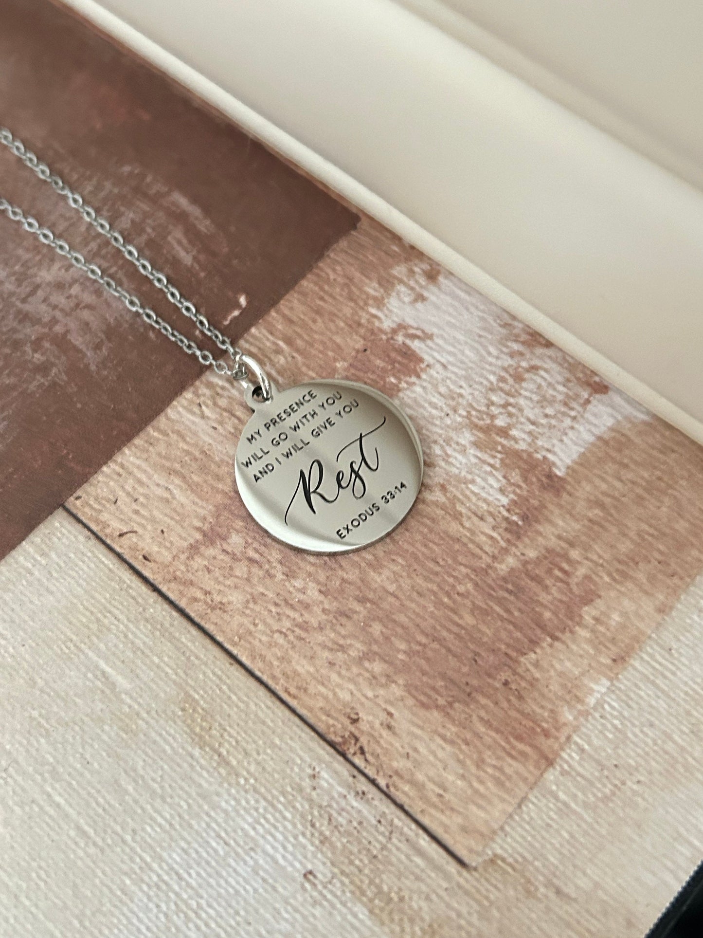 My Presence will go with you bible verse Necklace, Farewell Gift, Christian Gifts, Exodus 33:14, Goodbye Gift, Missionary Gifts, LDS Gifts