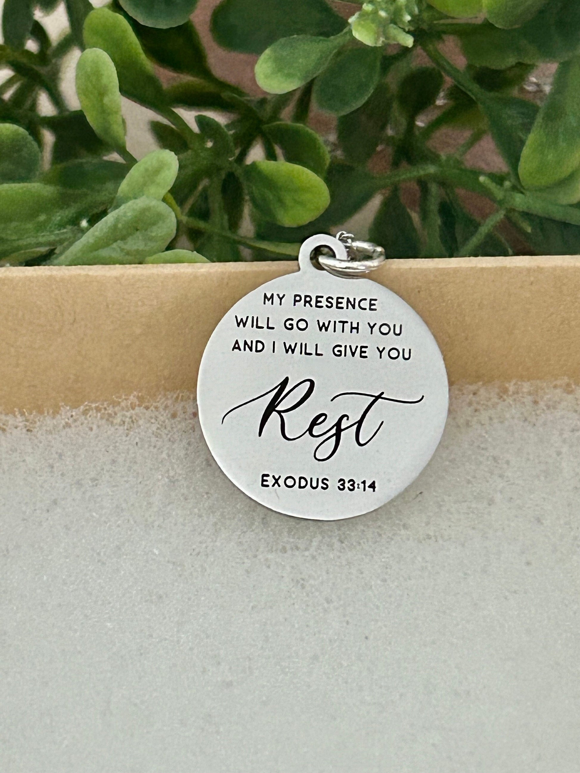 My Presence will go with you bible verse Necklace, 16K Gold plated, Scripture Jewelry, Christian Gifts, Exodus 33:14, Mothers day Gift